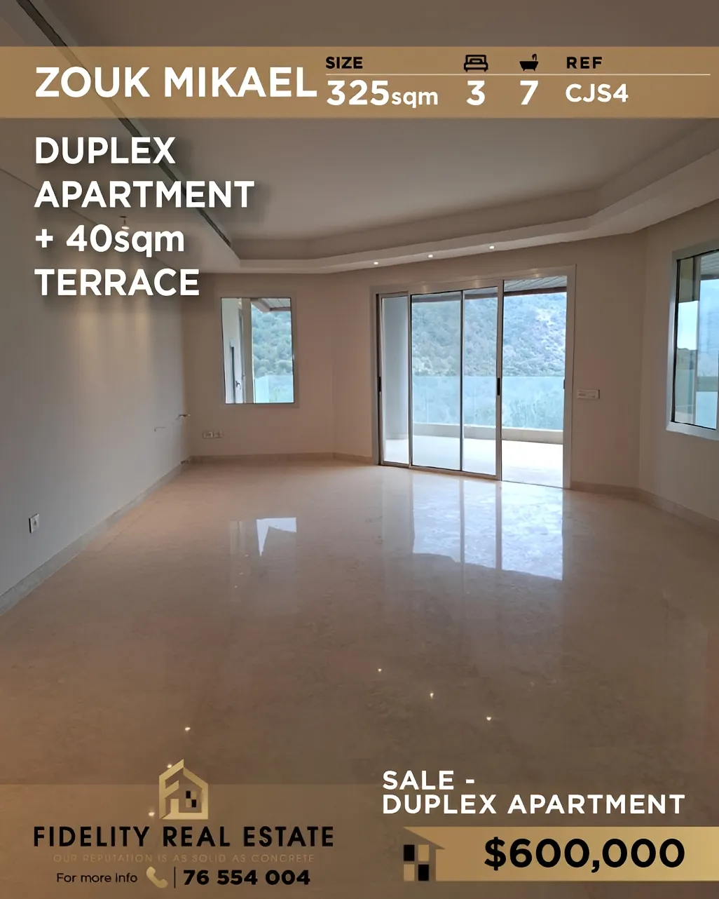 Duplex for sale in Zouk Mikael, Lebanon - 3 bed, 7 bath