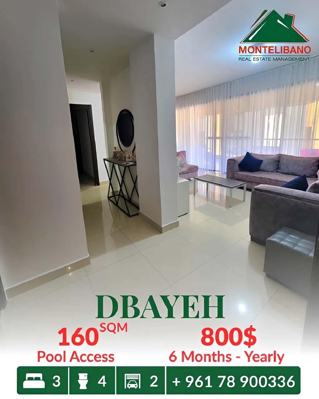 Apartment for rent in Dbayeh