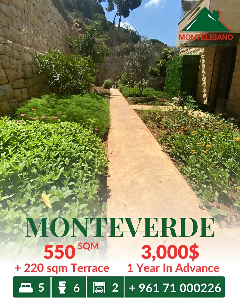 Apartment for rent in Monteverde Main Street، Lebanon - 5 bed, 6 bath