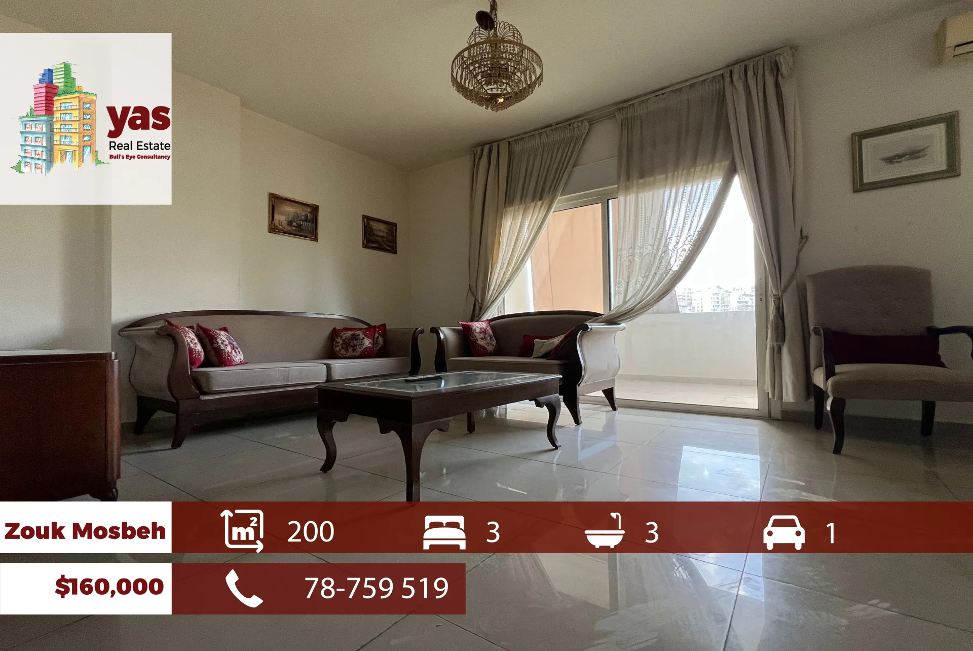 Apartment for Sale in Zouk Mosbeh - 3 bed, 3 bath