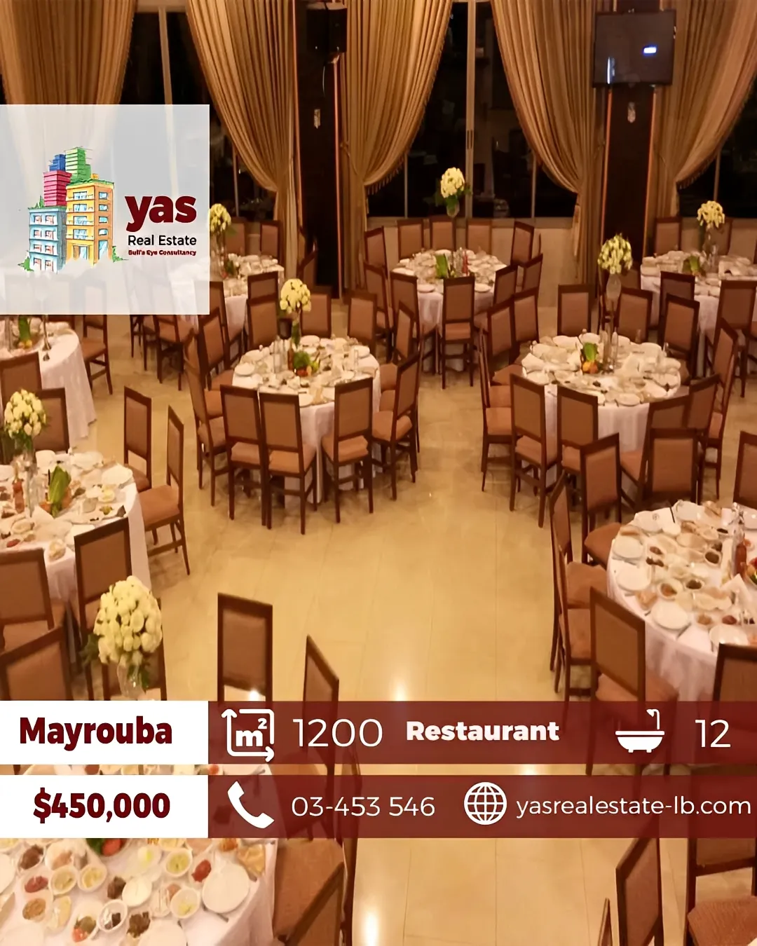 Restaurant for sale in Mayrouba