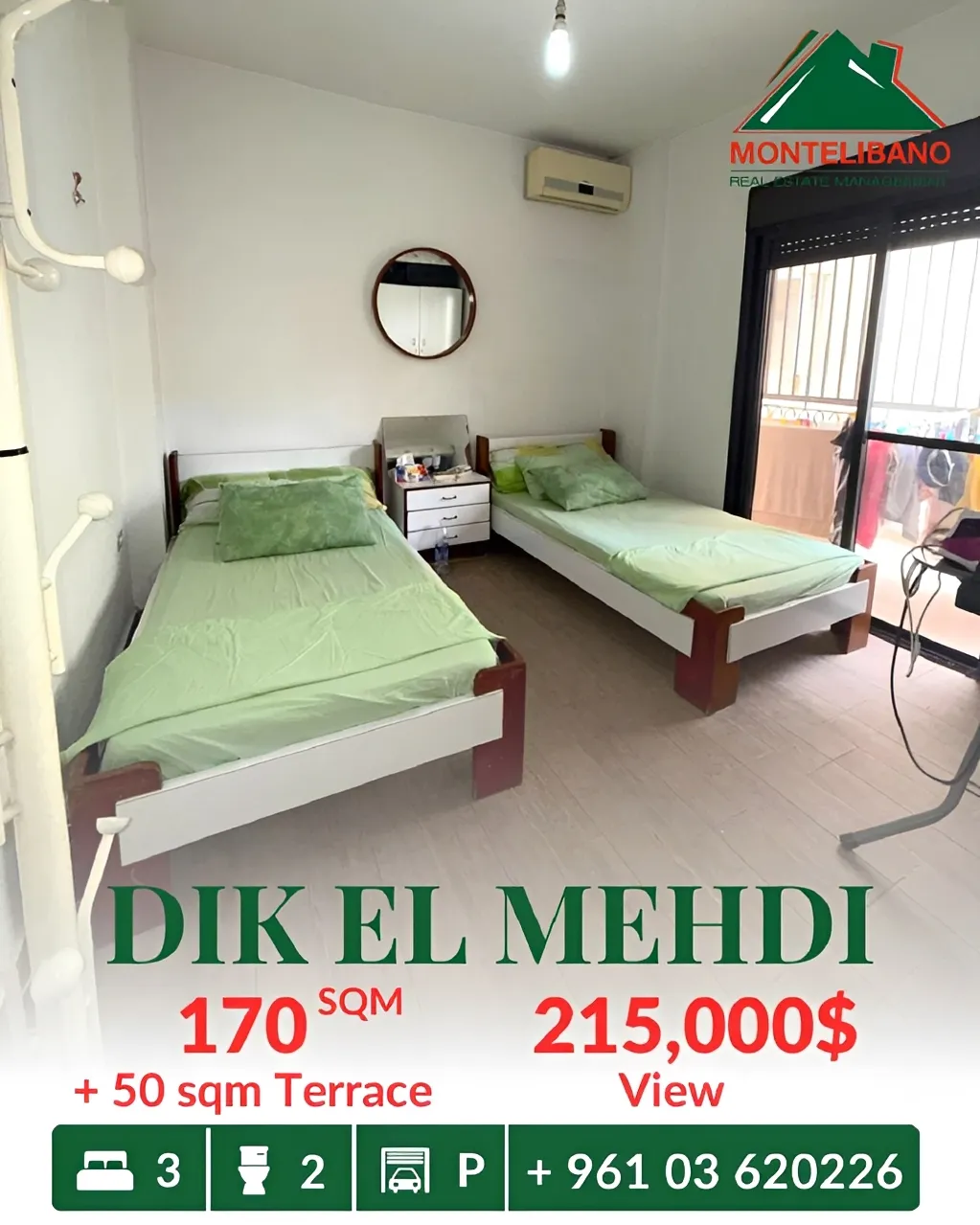 Apartment for sale in Dik El Mehdi, Lebanon