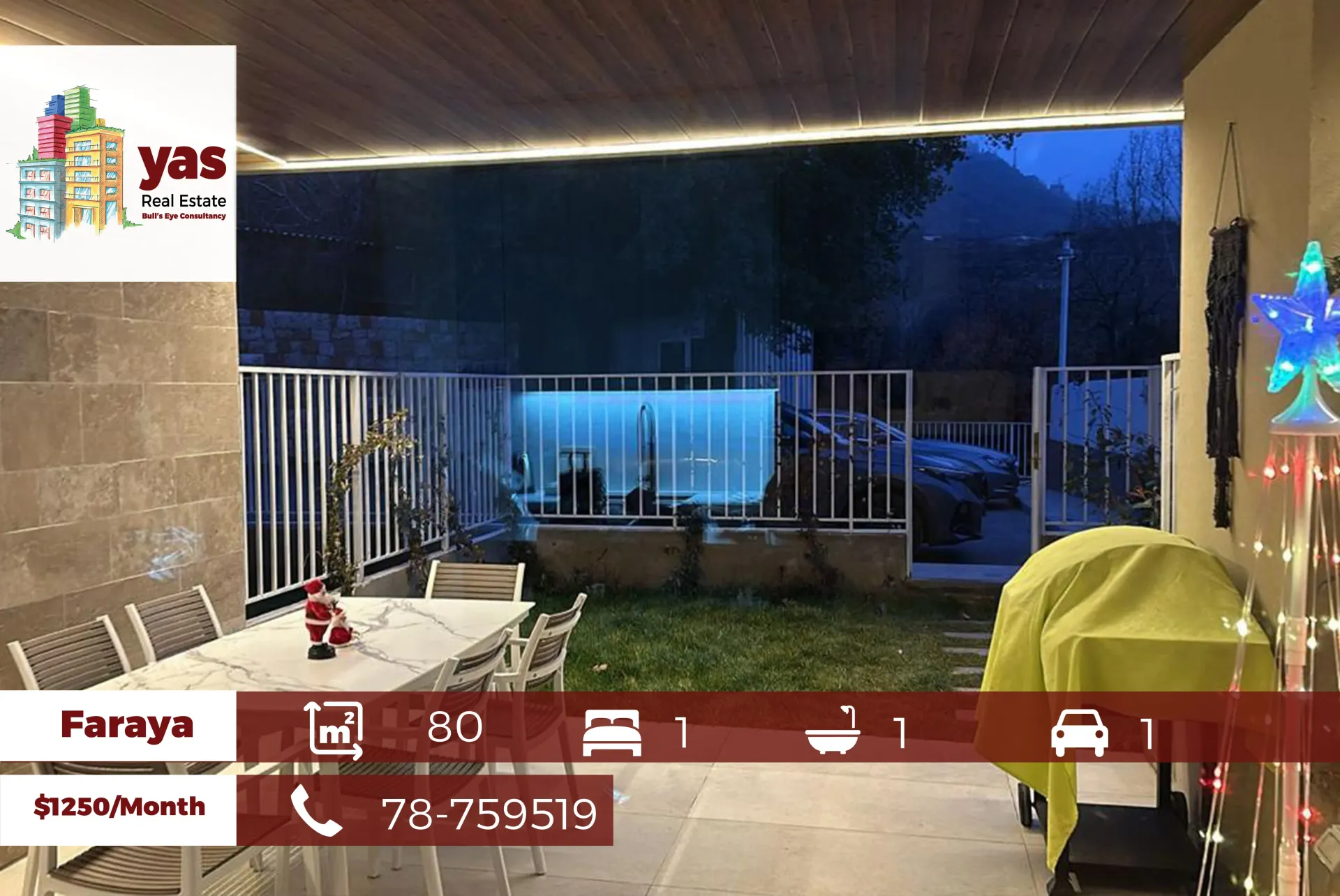 Chalet for rent in Faraya - 1 bed, 1 bath