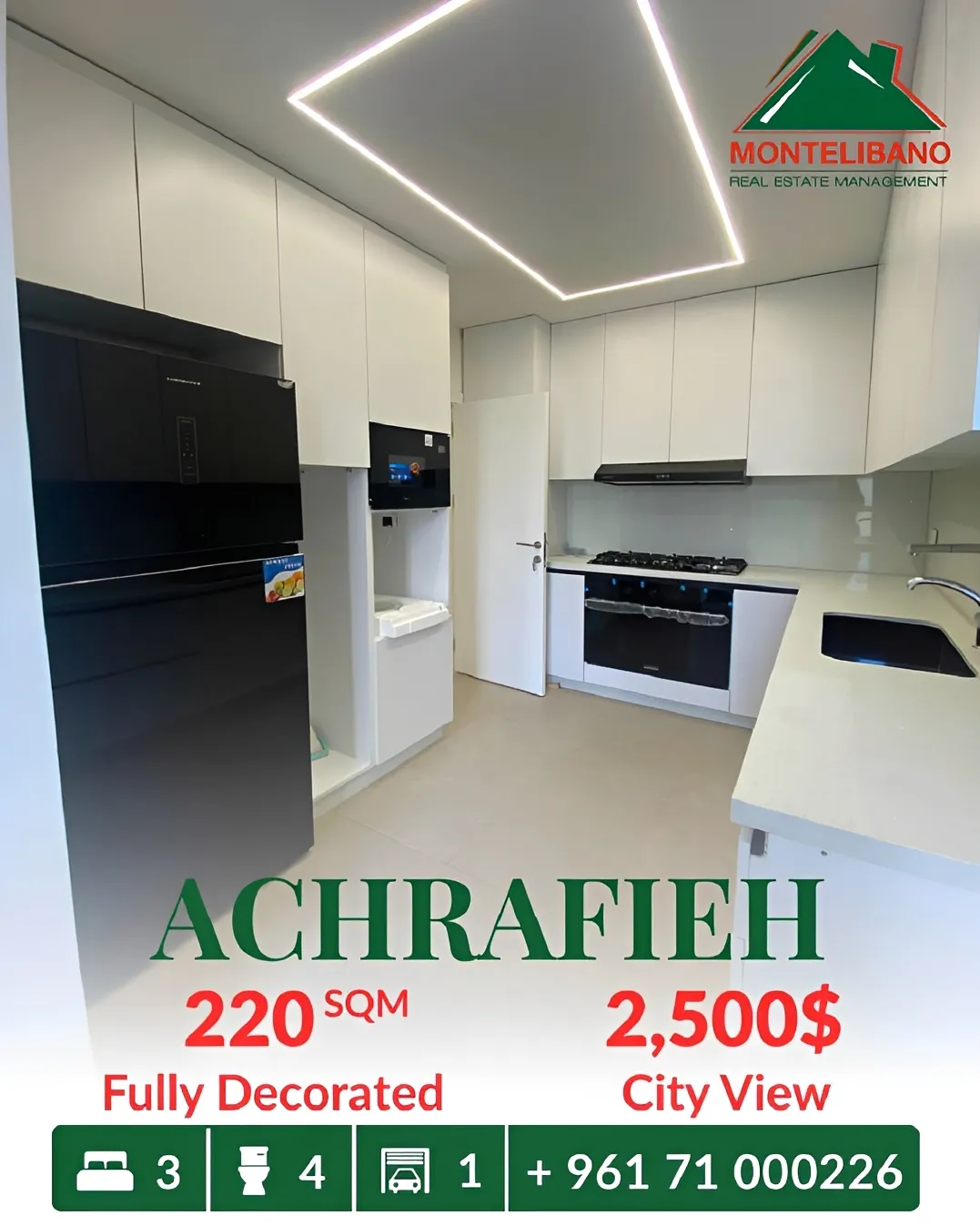 Apartment for rent in Achrafieh, Beirut, Lebanon