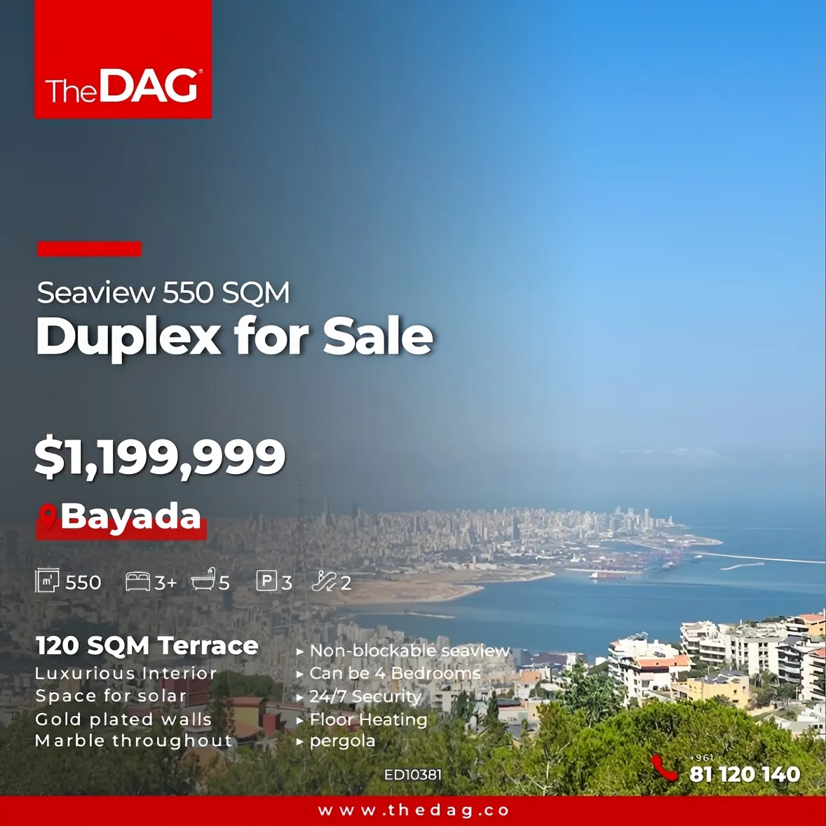 Duplex for sale in WJ98+96V, Bayada Main Road, Rabieh, Lebanon - 3 bed, 5 bath