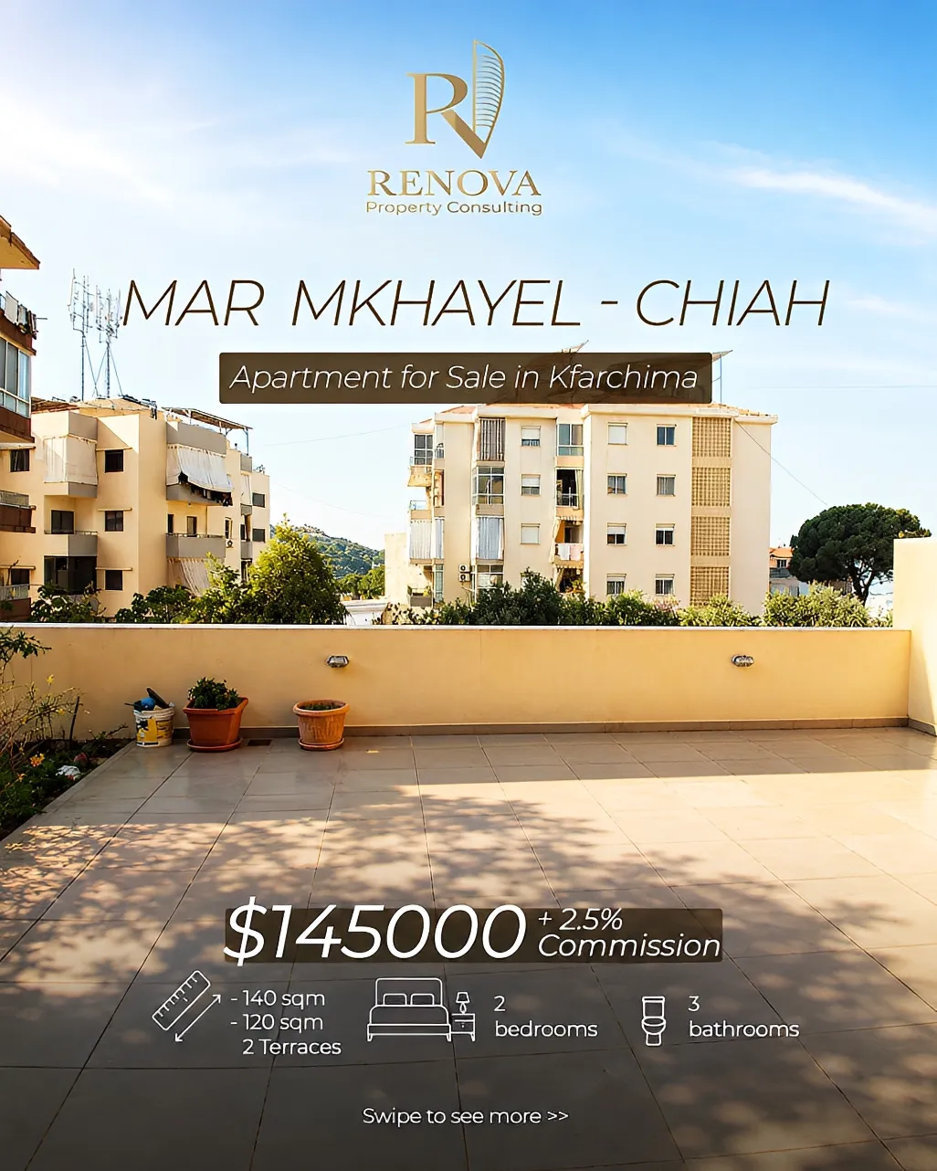 Apartment for sale in Kfarshima, Lebanon