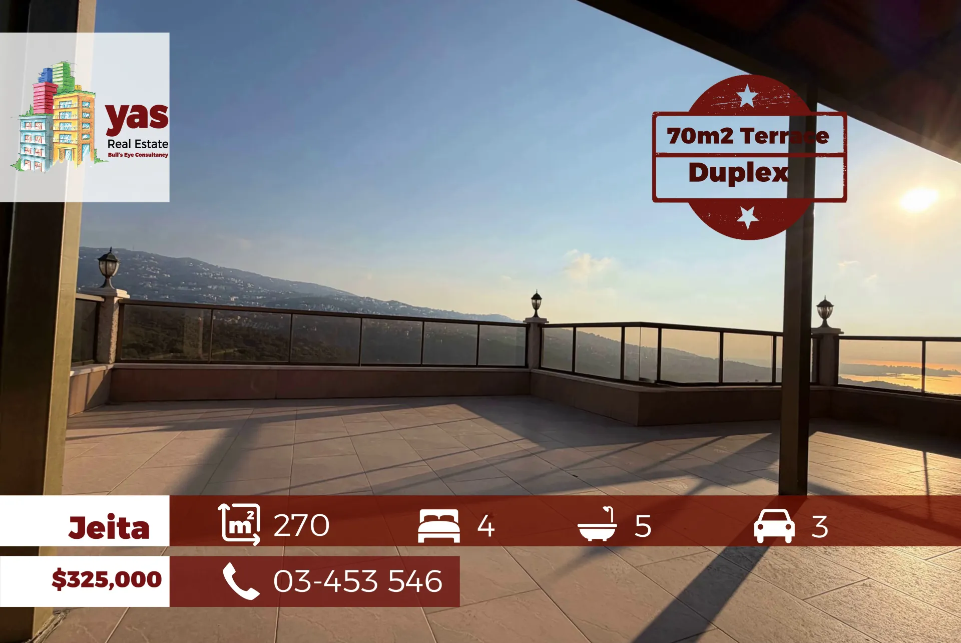 Apartment for Sale in Jeita - 4 bed, 5 bath