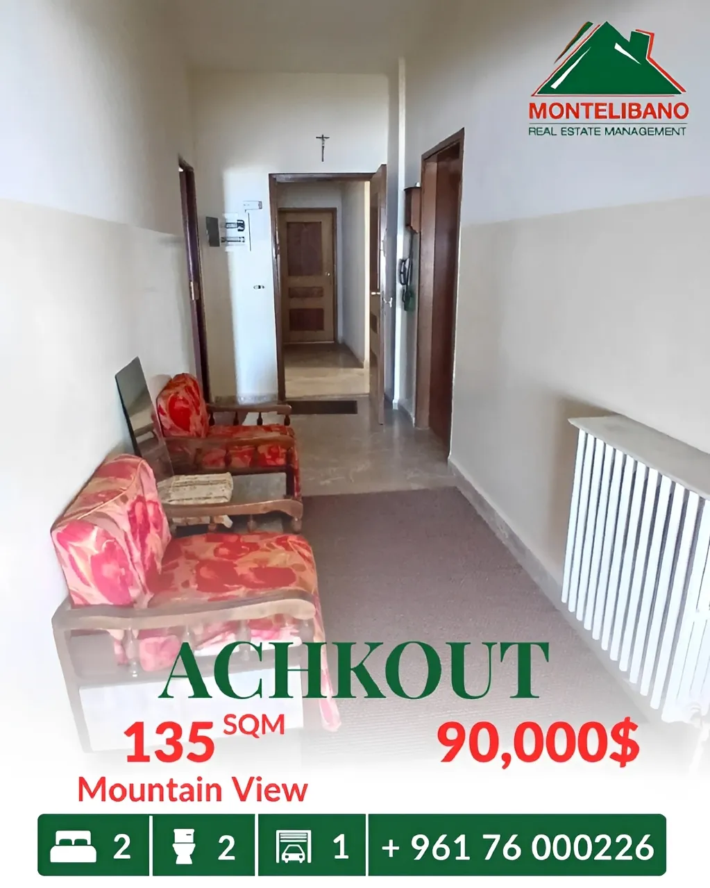 Apartment for sale in Ashqout, Lebanon