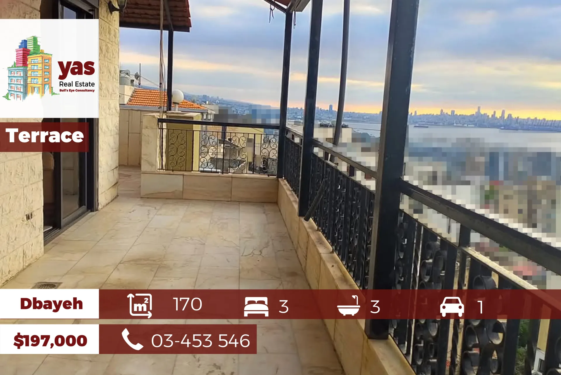 Apartment for Sale in Dbayeh - 3 bed, 3 bath