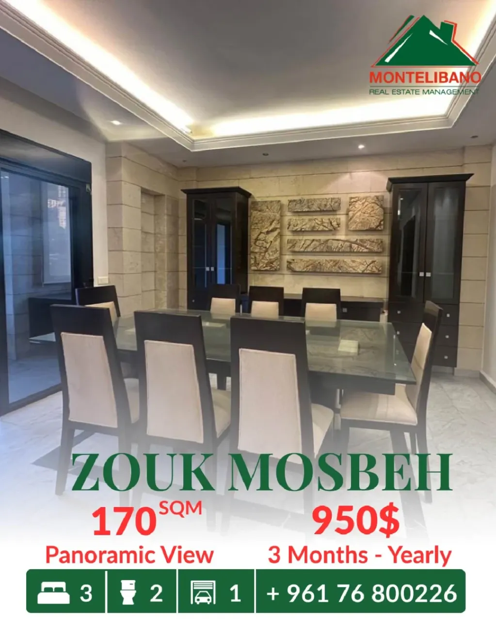 Apartment for rent in Zouk Mosbeh, Lebanon
