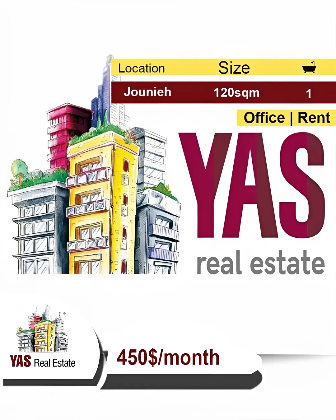 Office for rent in Jounieh