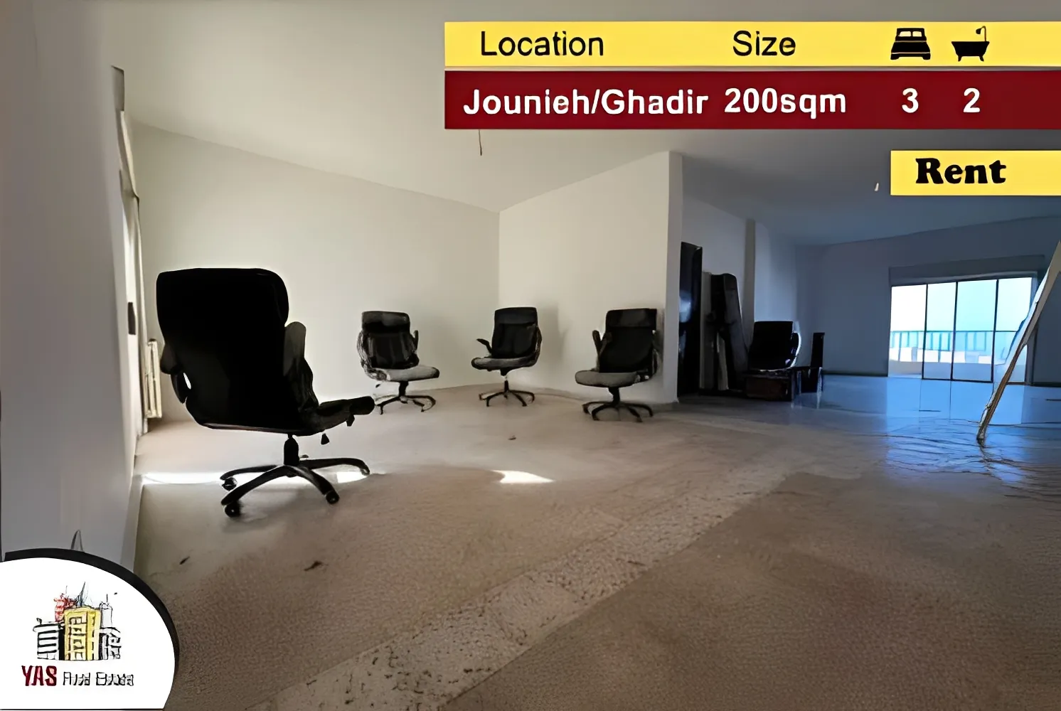 Apartment for Rent in Jounieh - 3 bed, 2 bath