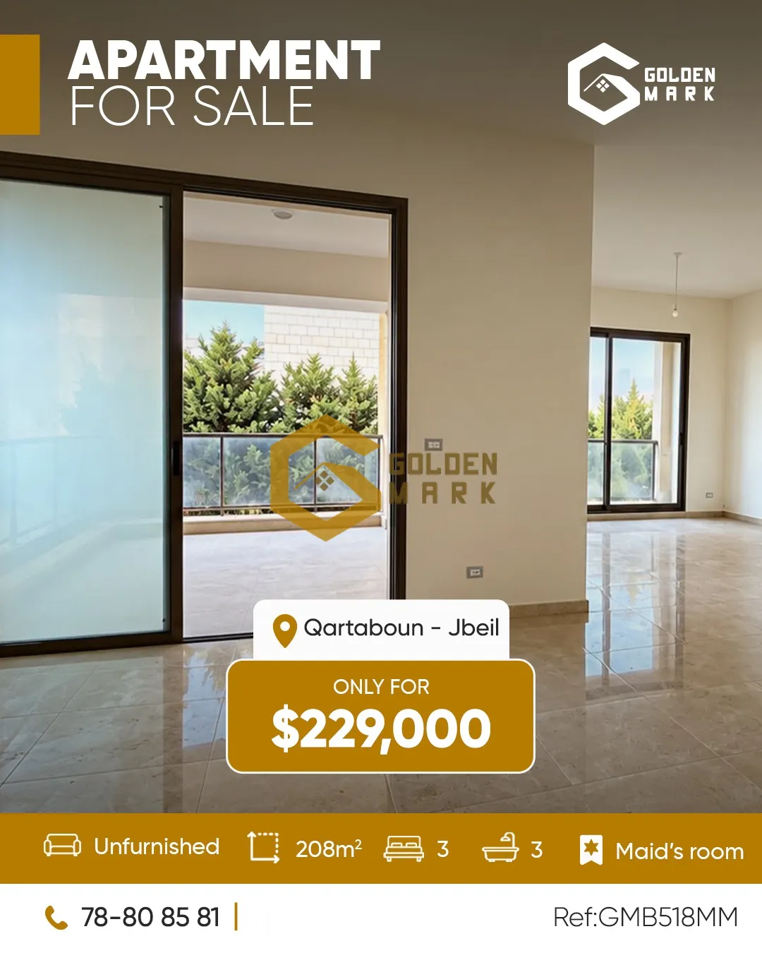 Apartment for Sale in Qartaboun