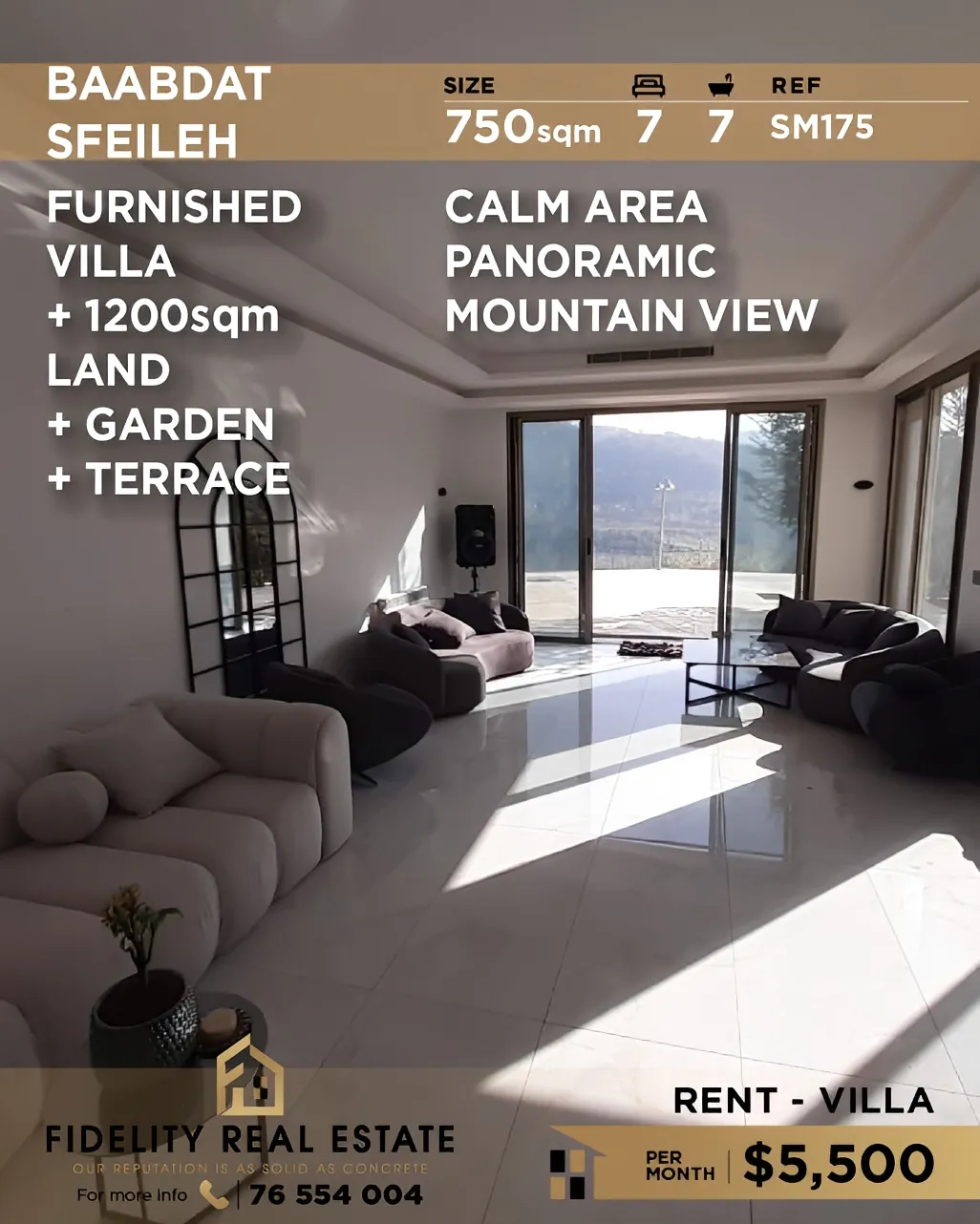 Villa for rent in Baabdat, Lebanon
