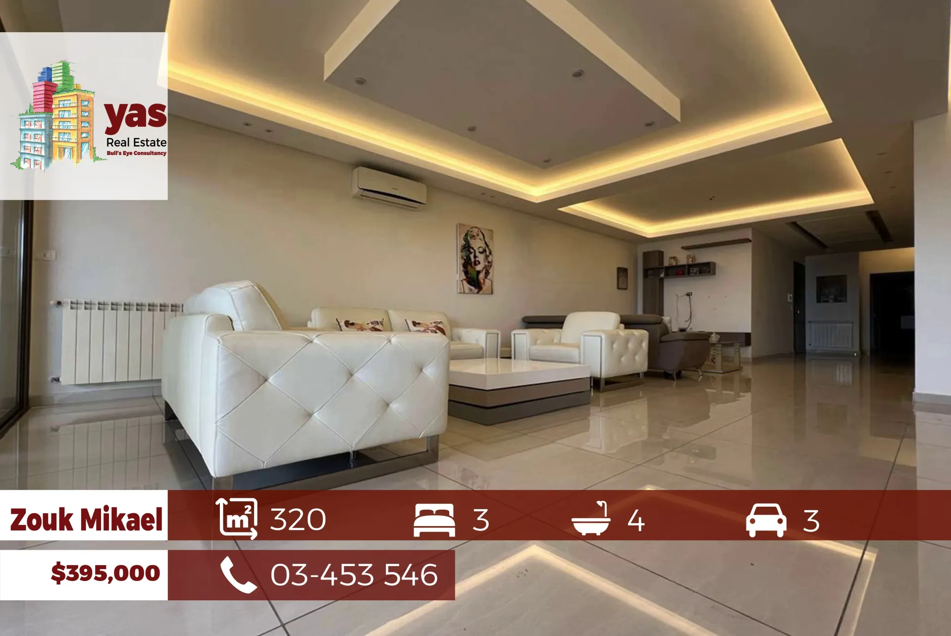 Apartment for Sale in Zouk Mikael
