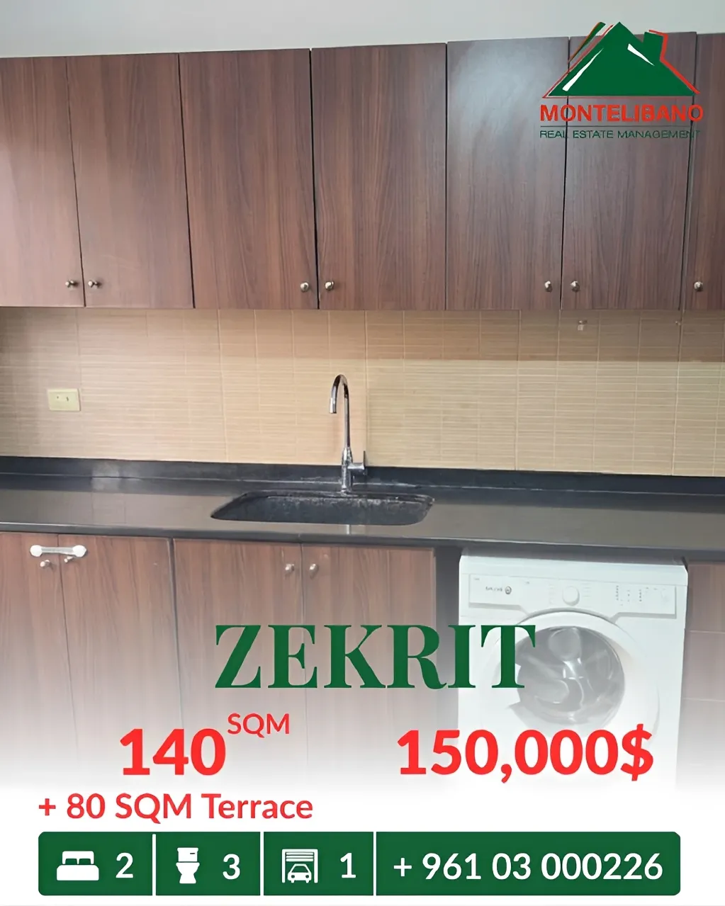 Apartment for sale in Zikrit, Lebanon