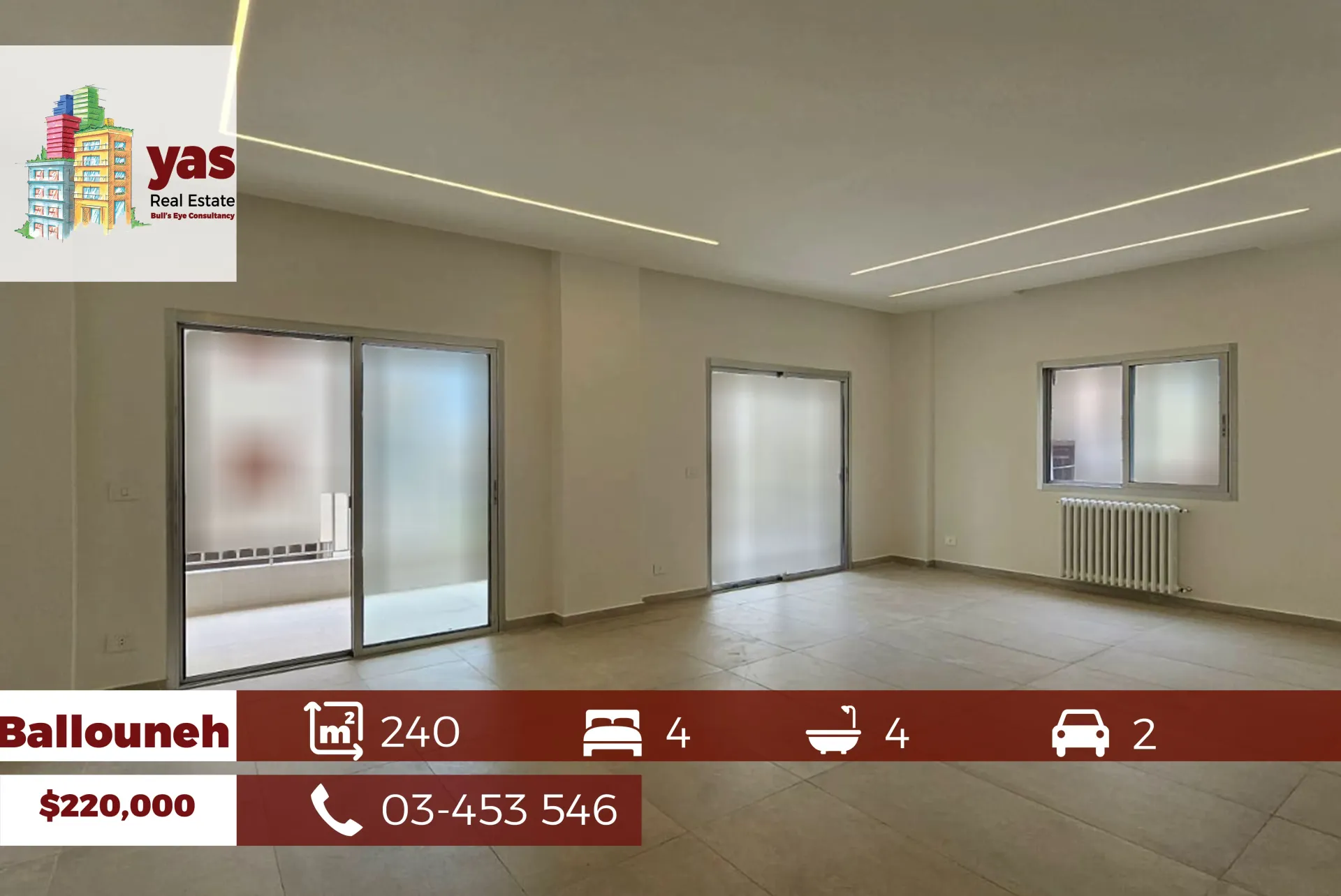 Apartment for Sale in Ballouneh - 4 bed, 4 bath