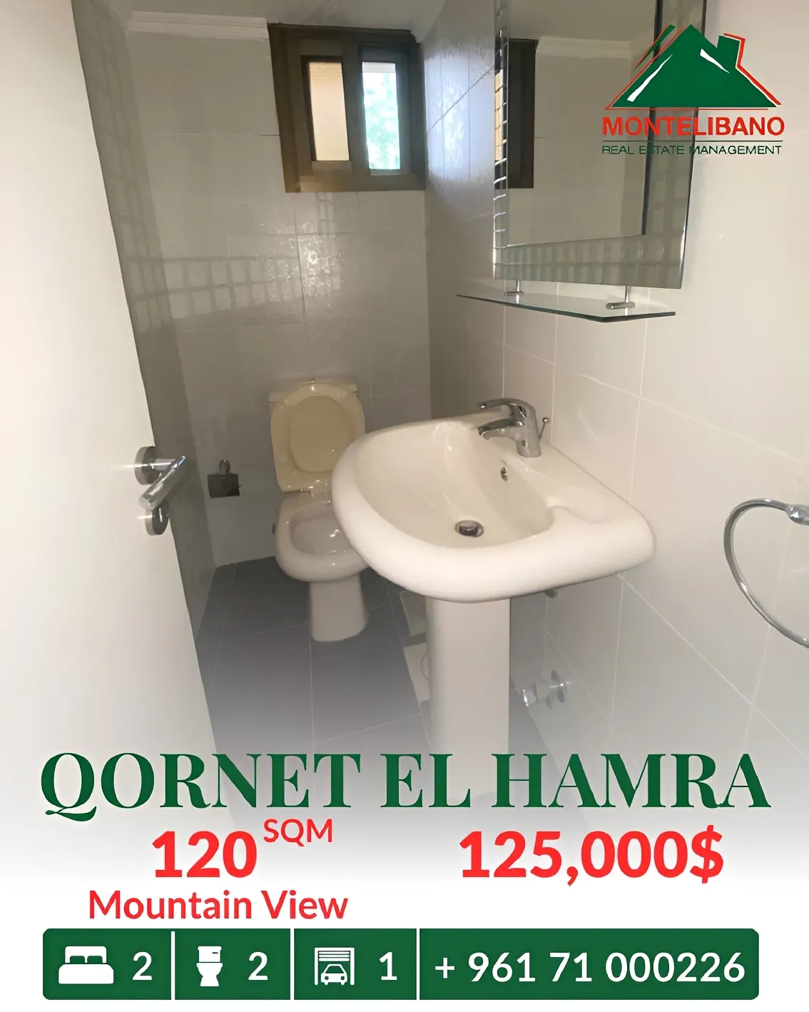 Apartment for sale in Qornet El Hamra, Lebanon