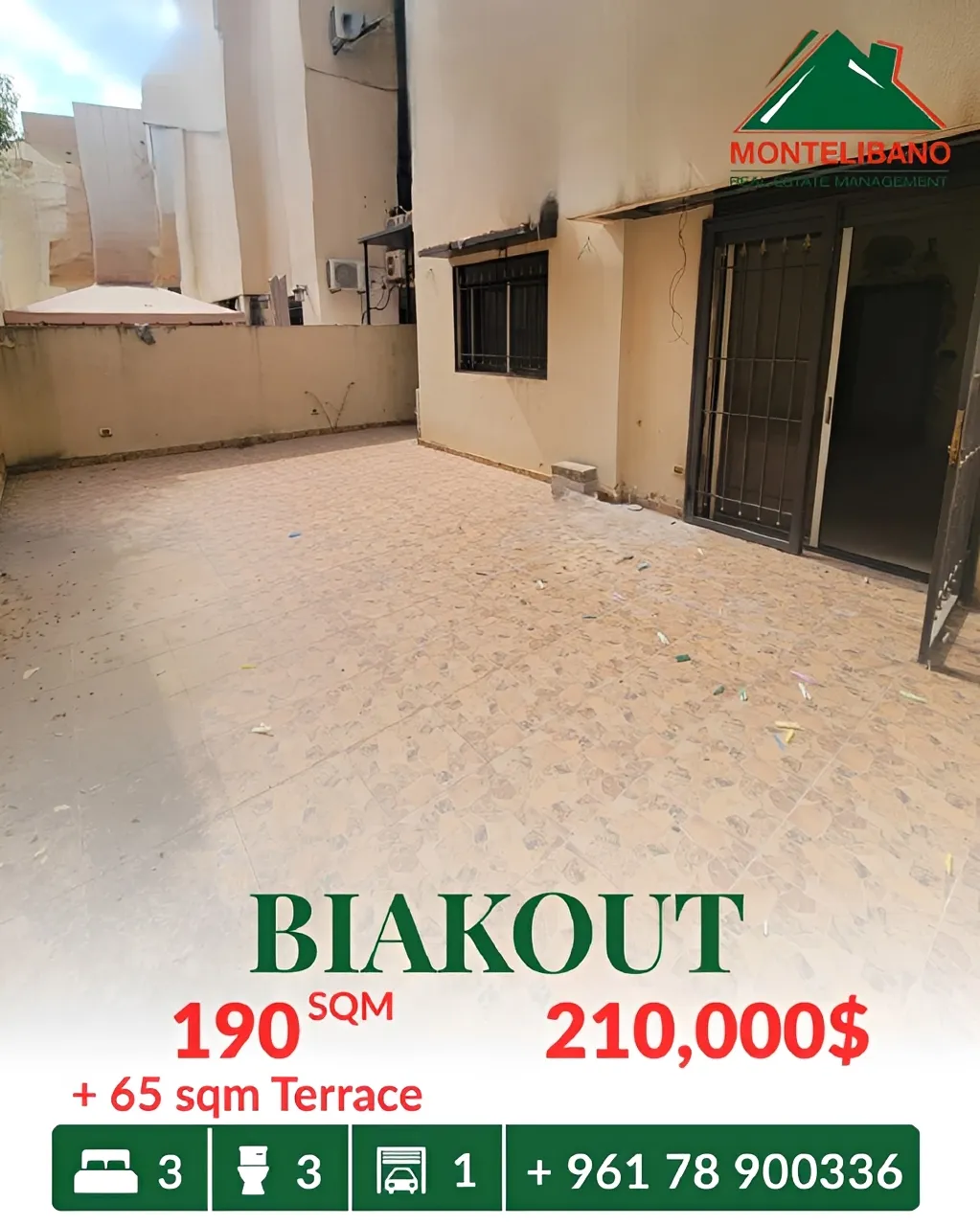Apartment for sale in Biaqout, Lebanon - 3 bed, 3 bath