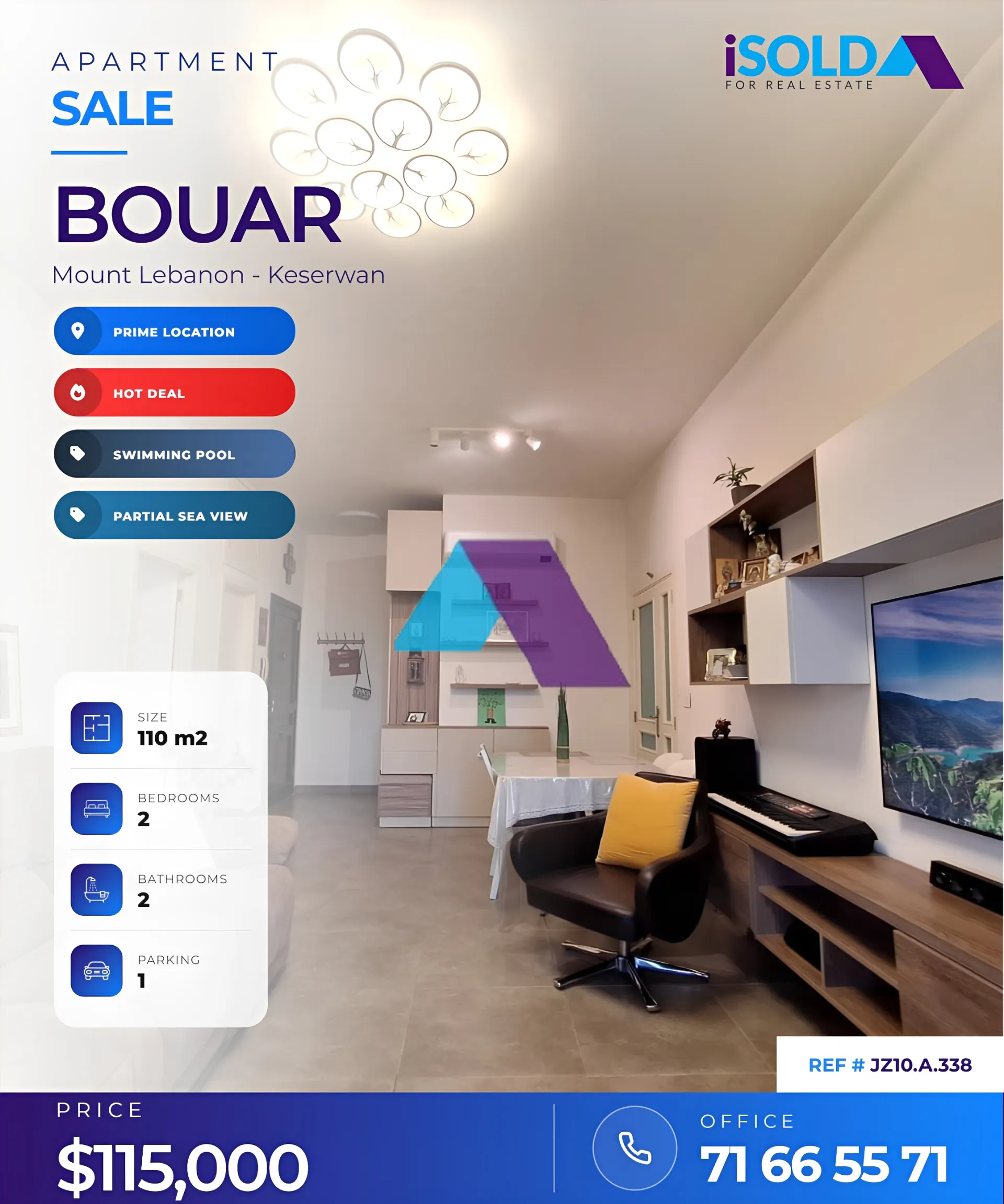 Apartment for Sale in Bouar, Lebanon - 2 bed, 2 bath