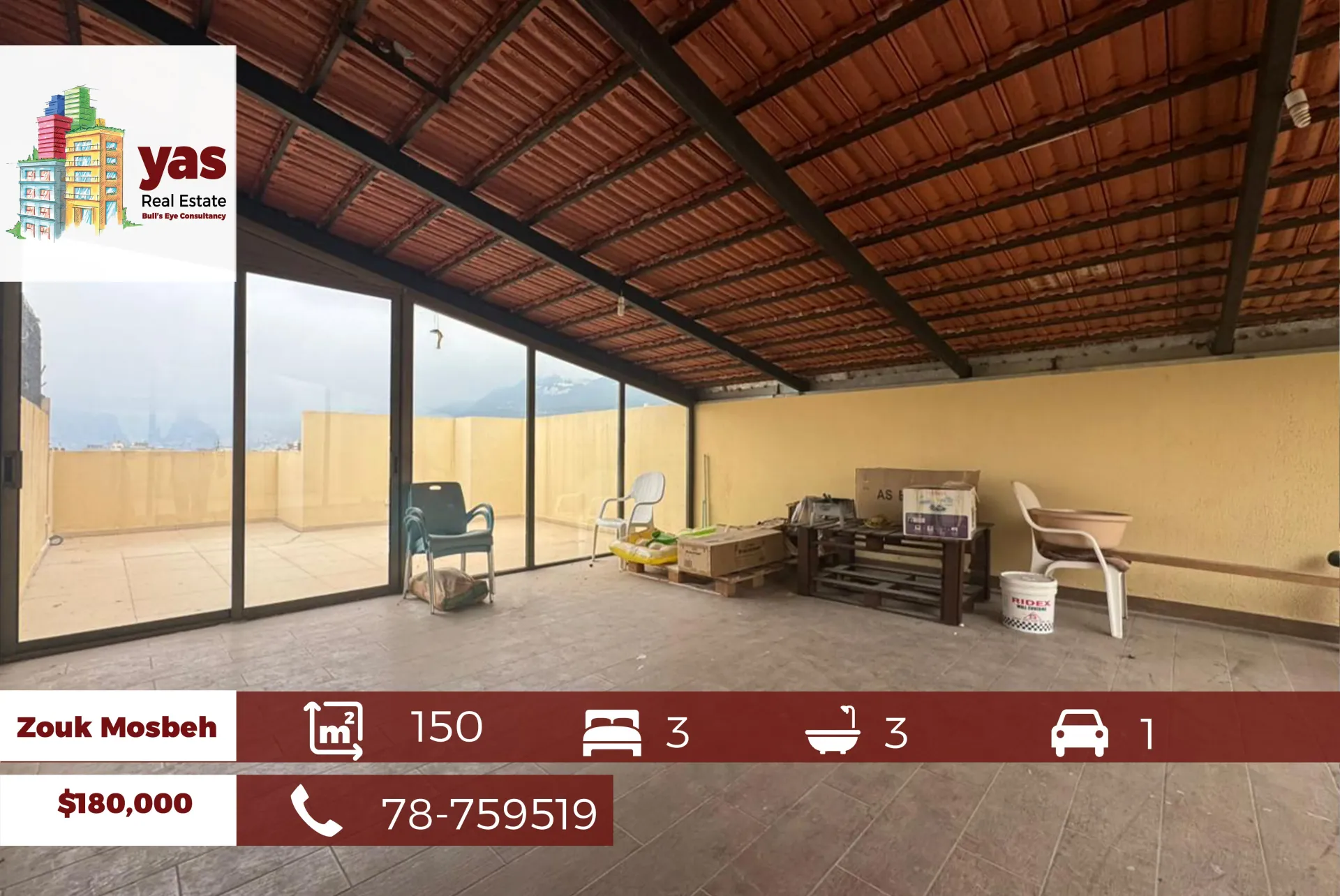 Apartment for Sale in Zouk Mosbeh - 3 bed, 3 bath