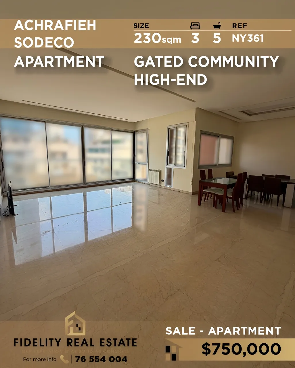 Apartment for sale in Sodeco, Beirut, Lebanon - 3 bed, 5 bath