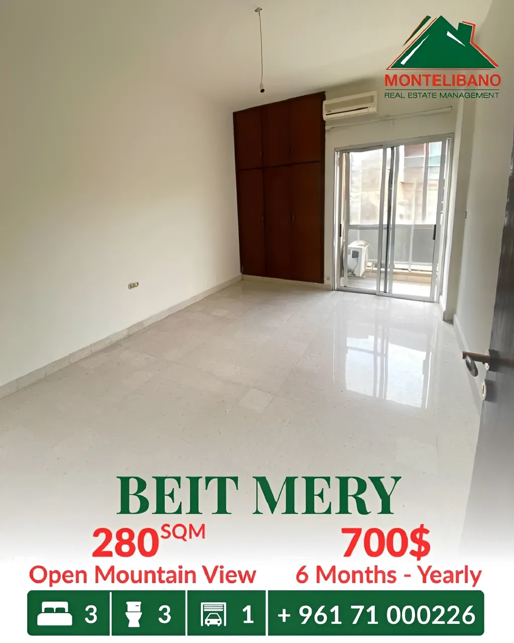 Apartment for rent in Beit Meri