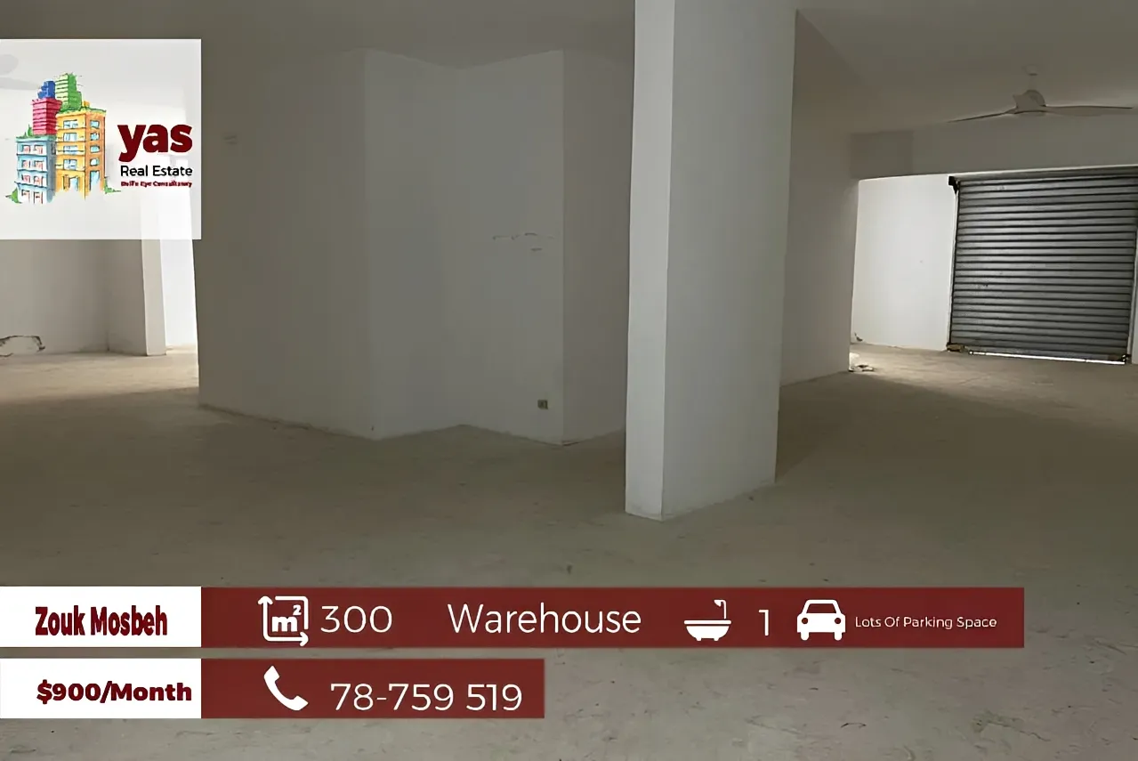 Warehouse for rent in Zouk Mosbeh