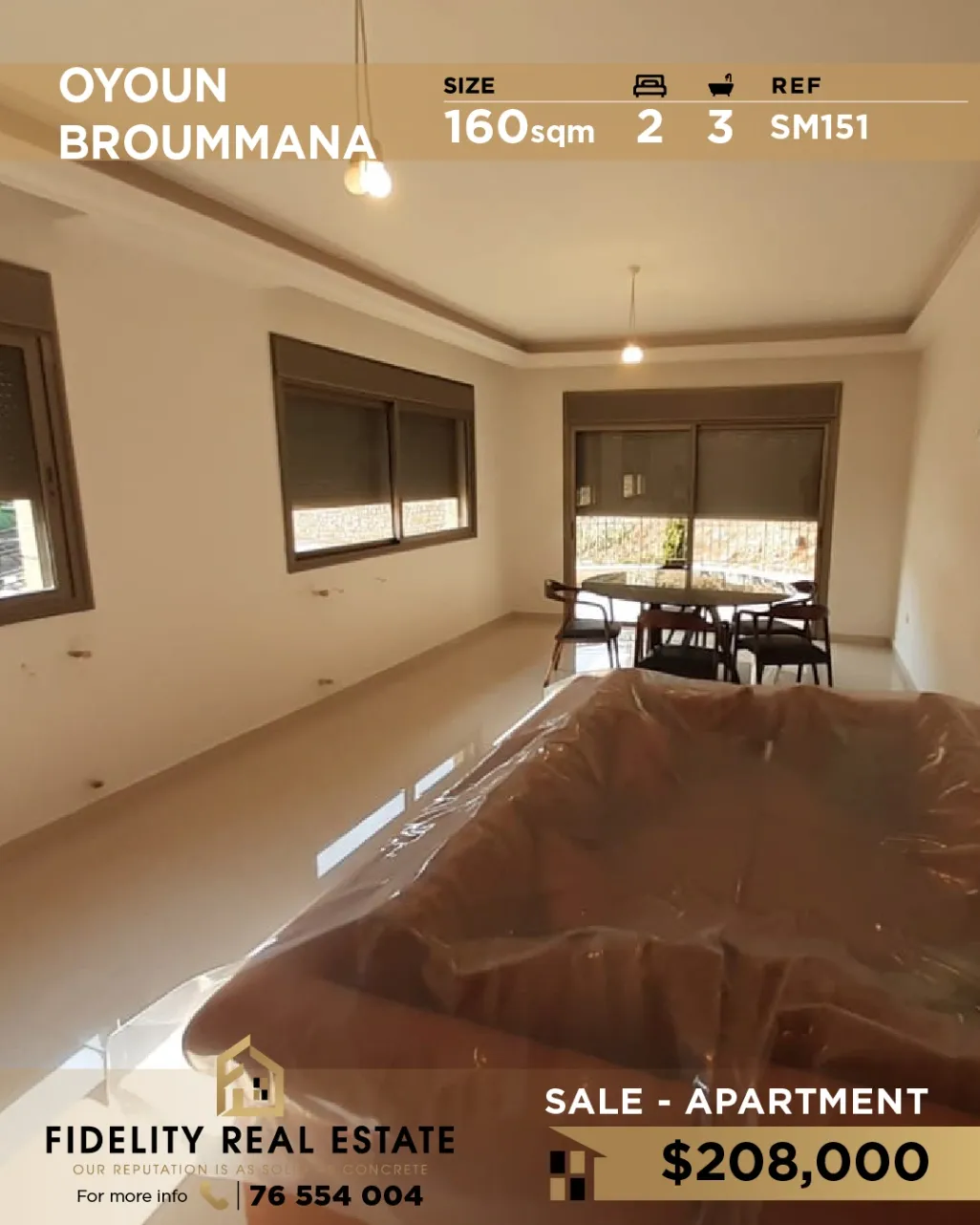Apartment for sale in Oyoun, Lebanon