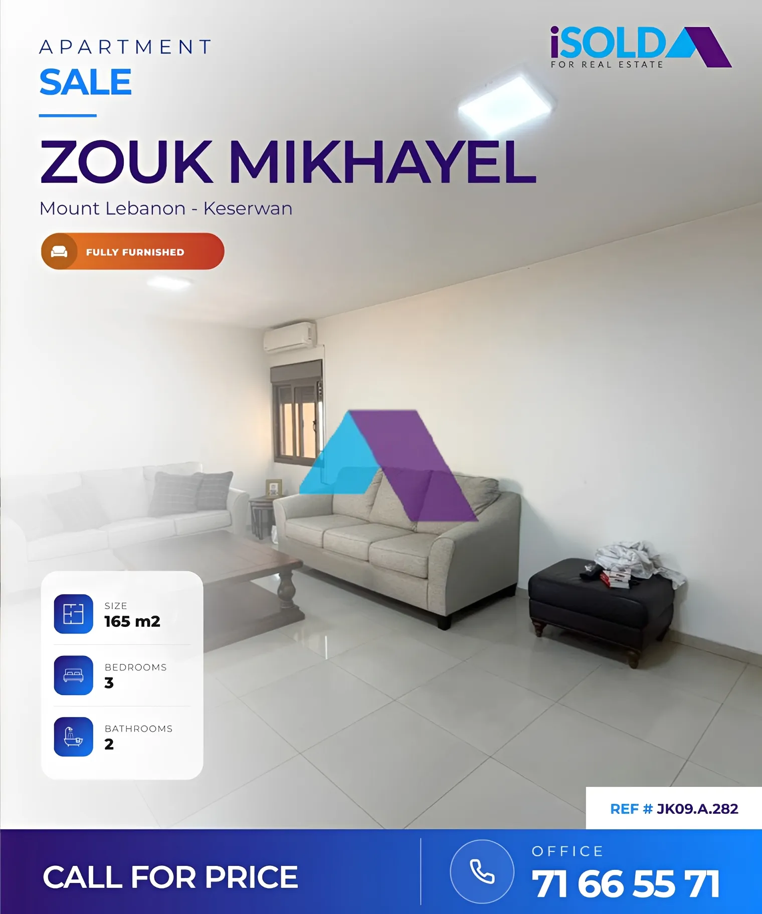 Apartment for sale in Zouk Mikael