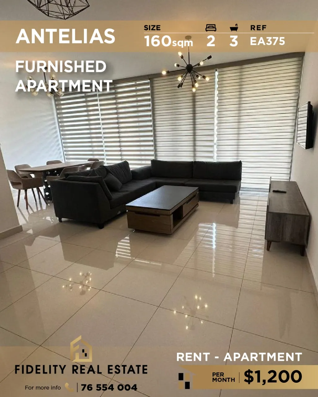 Apartment for rent in Antelias, Lebanon