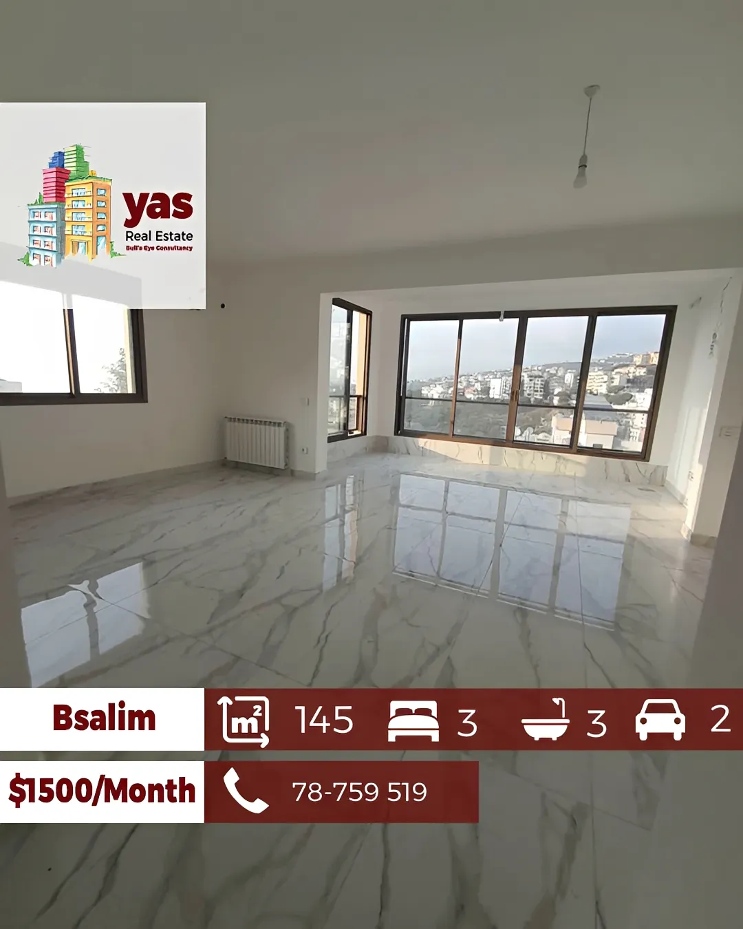 Apartment for Rent in Bsalim - 2 bed, 2 bath