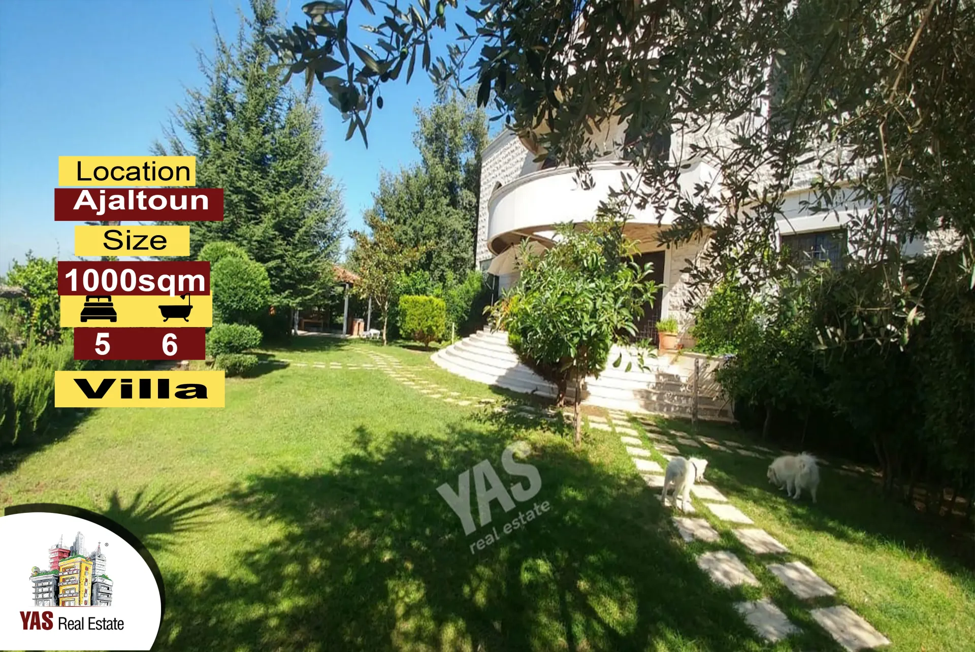 Villa for Sale in Ajaltoun - 5 bed, 6 bath