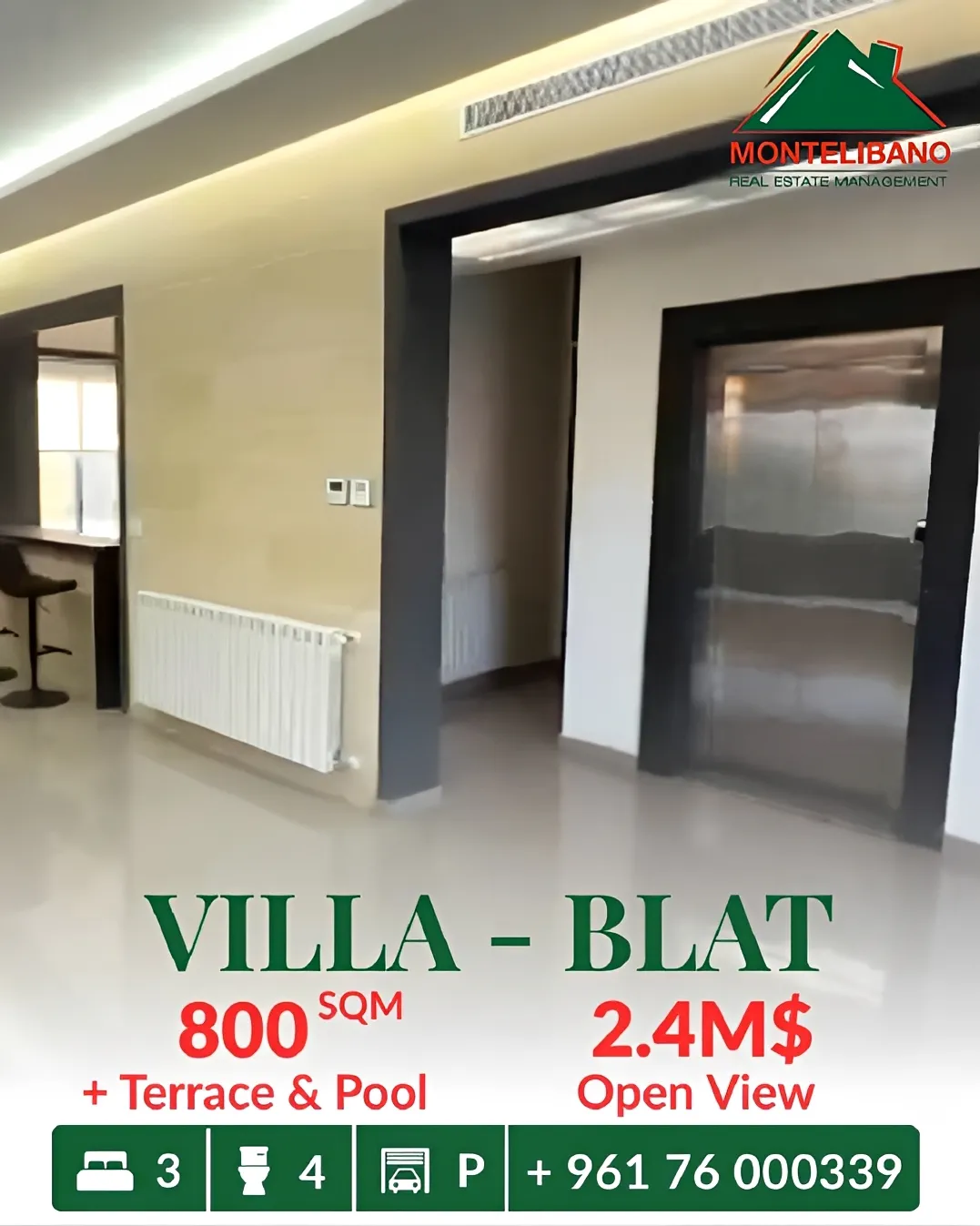 Villa for sale in Blat, Lebanon
