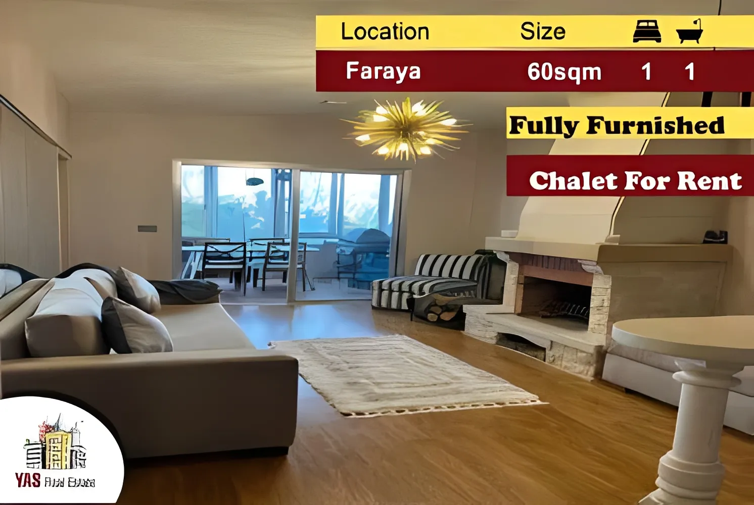 Chalet for rent in Faraya - 1 bed, 1 bath
