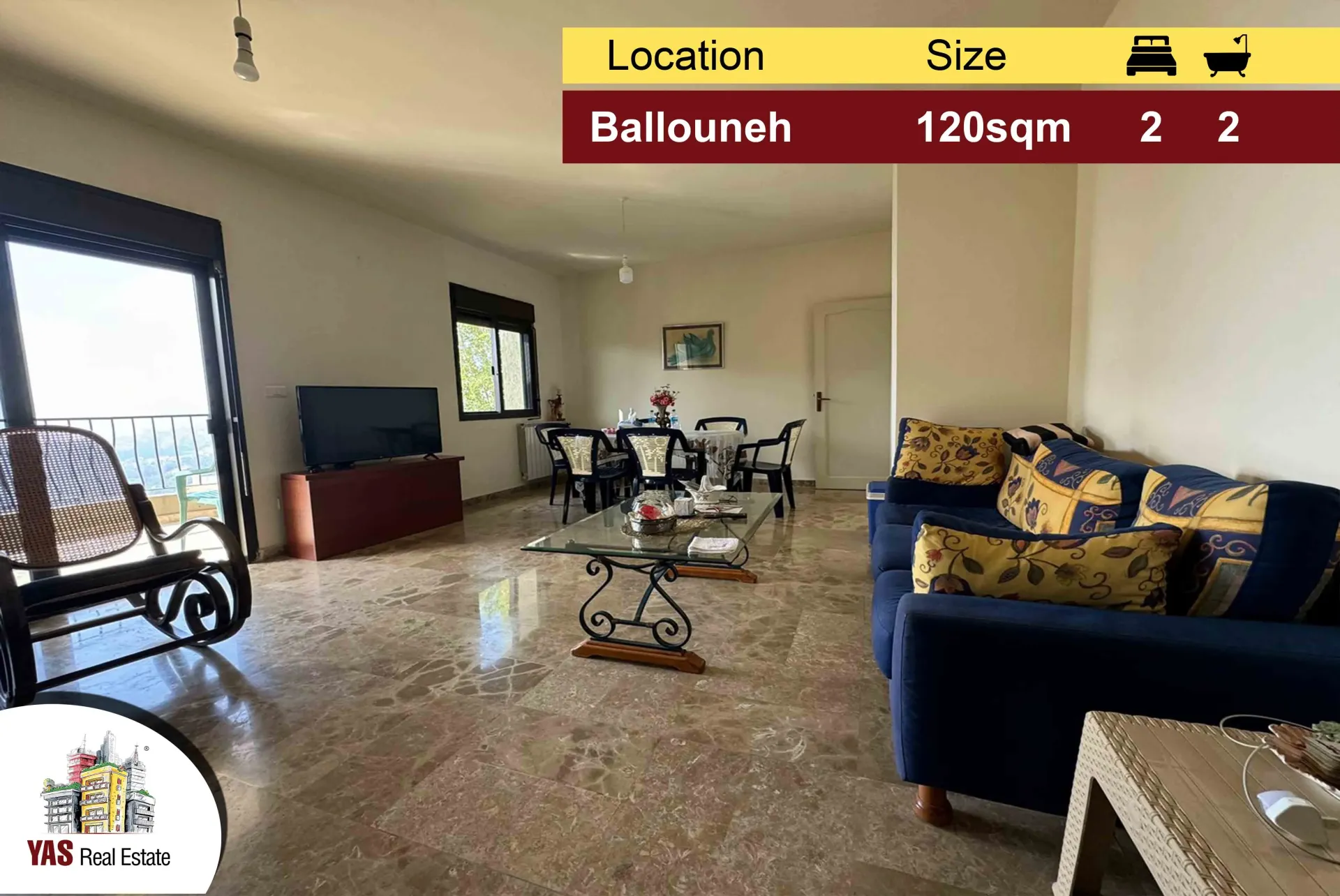 Apartment for Sale in Ballouneh - 2 bed, 2 bath