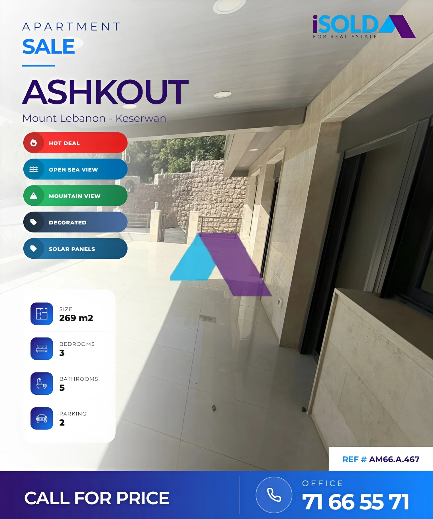 Apartment for sale in Ashqout