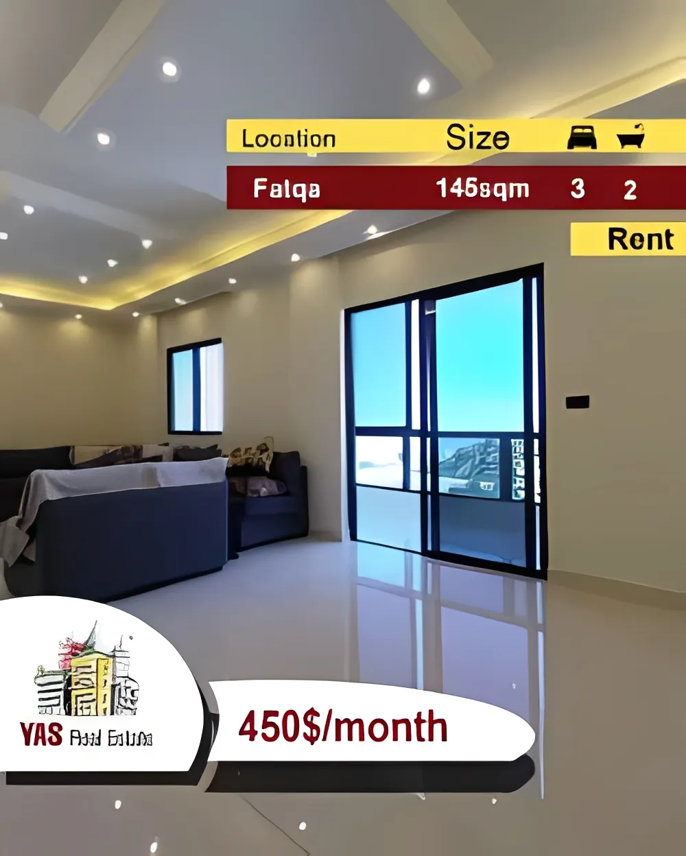 Apartment for Rent in Fatqa - 2 bed, 2 bath