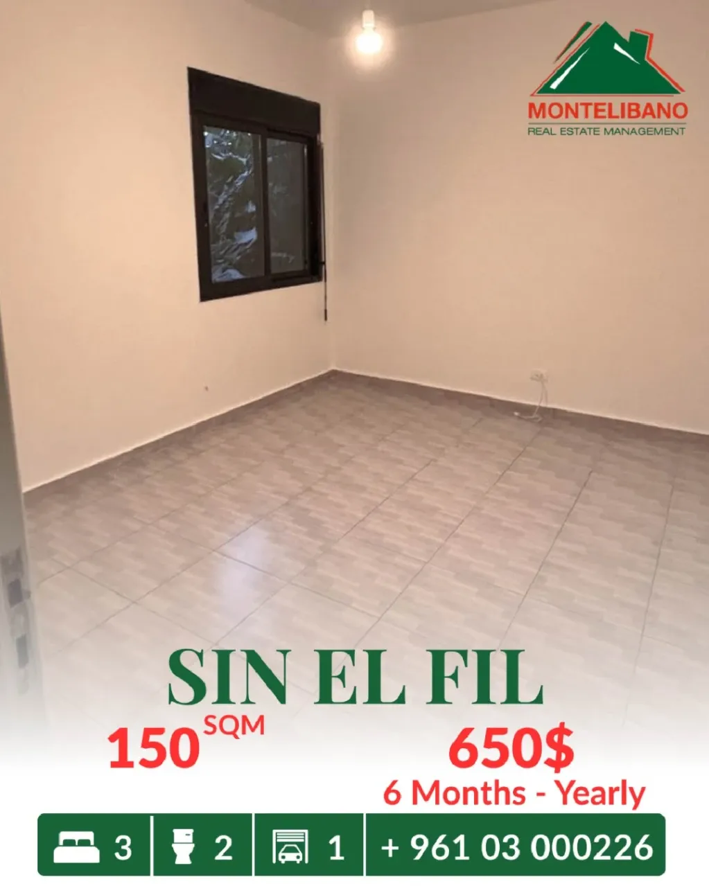 Apartment for rent in Sin El Fil, Lebanon