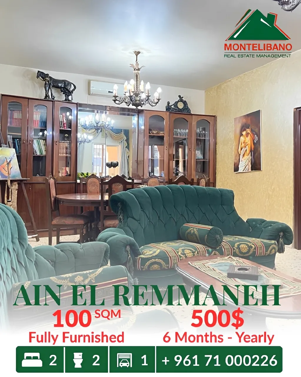 Apartment for rent in Ain El Remmaneh
