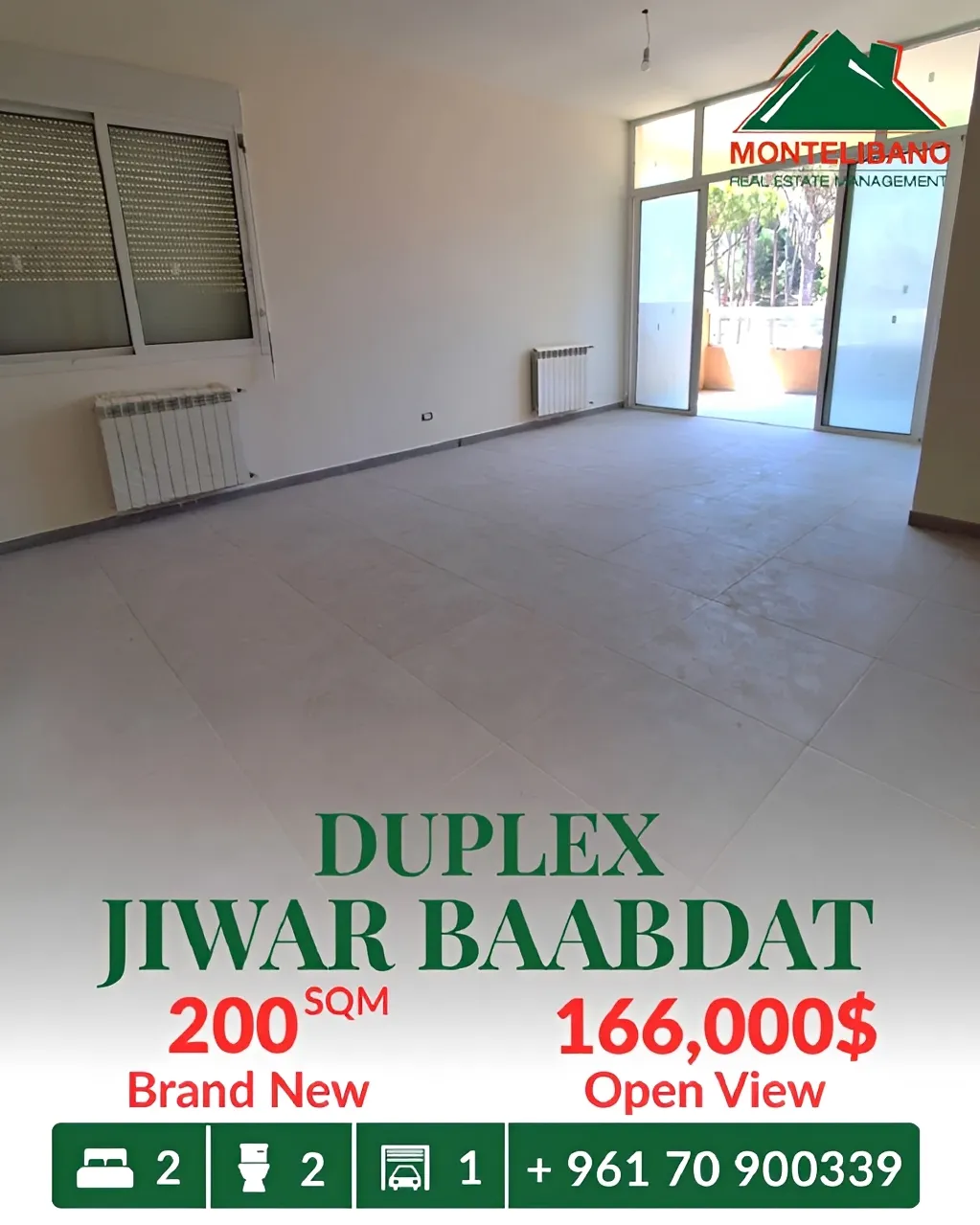 Duplex for sale in Baabdat, Lebanon