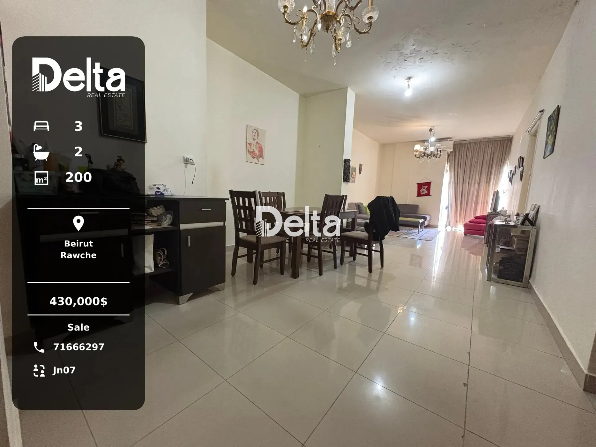 Apartment for sale in Raouché, beirut, lebanon - 3 bed, 2.0 bath