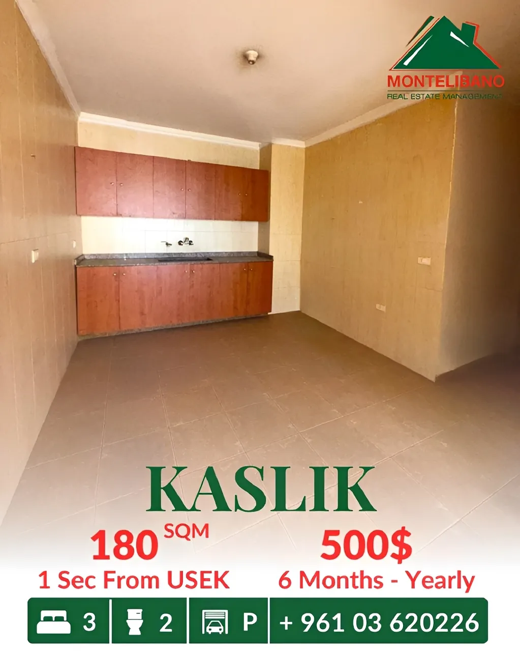 Apartment for rent in Kaslik, Lebanon - 3 bed, 2 bath