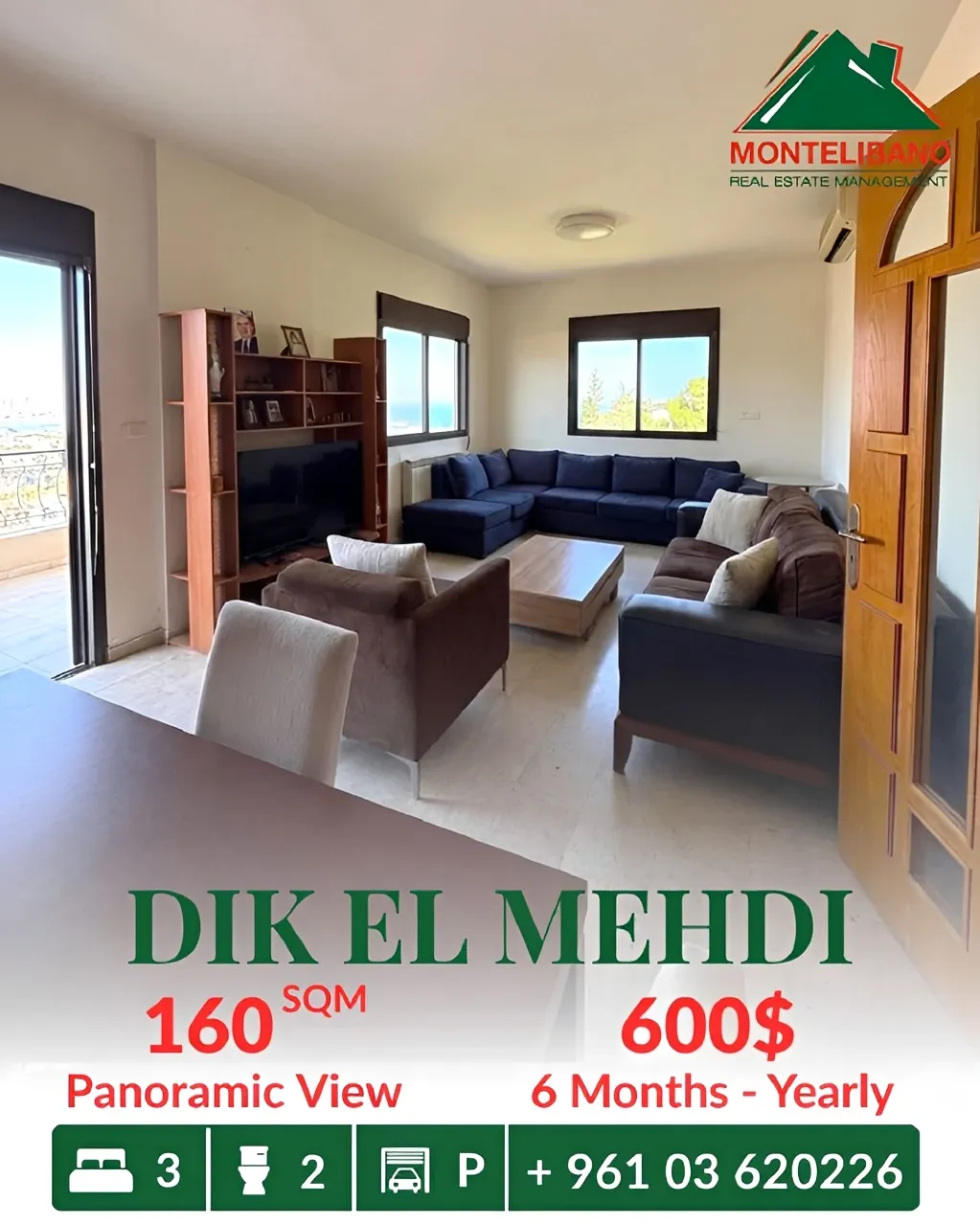 Apartment for rent in Dik El Mehdi, Lebanon