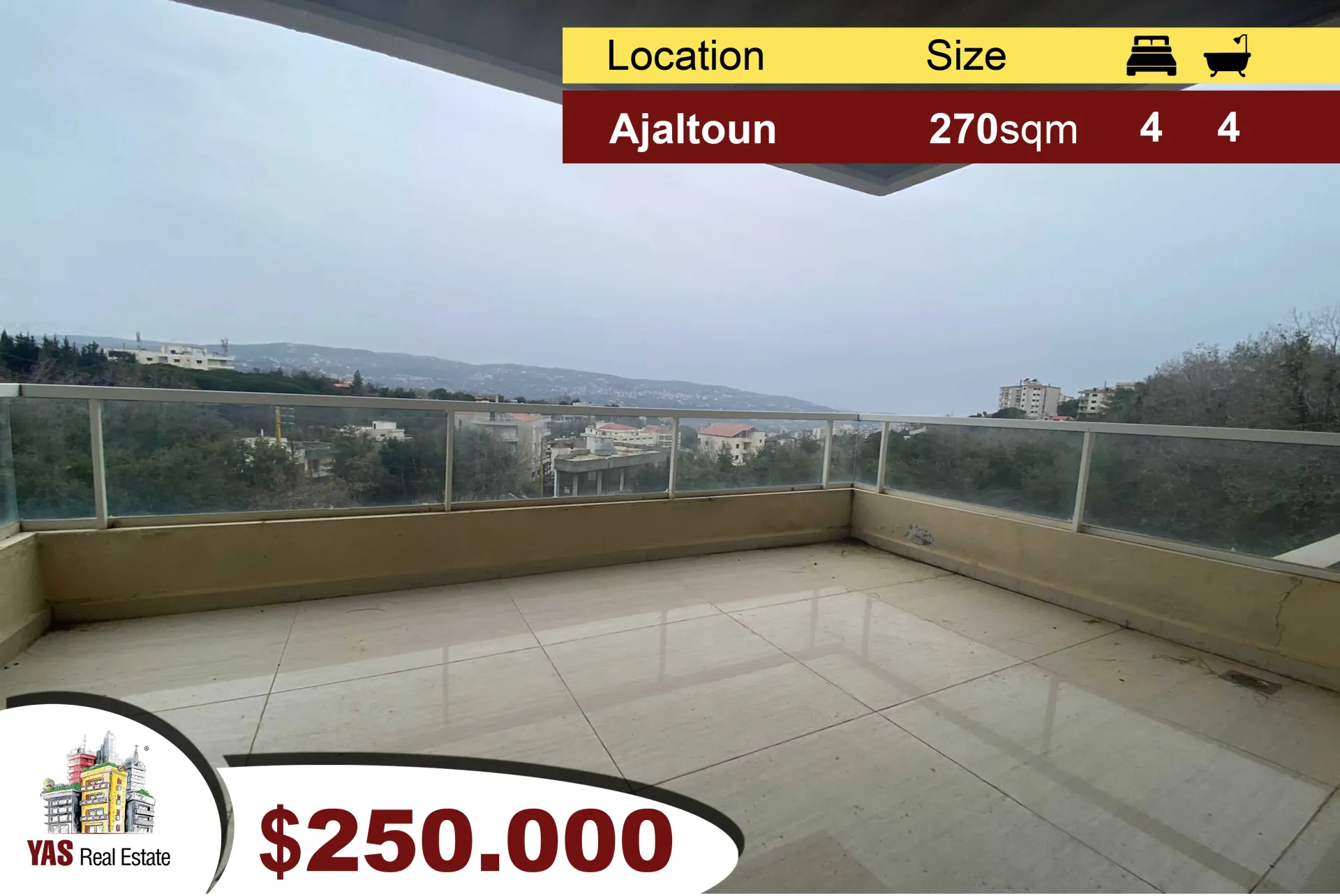 Apartment for Sale in Ajaltoun