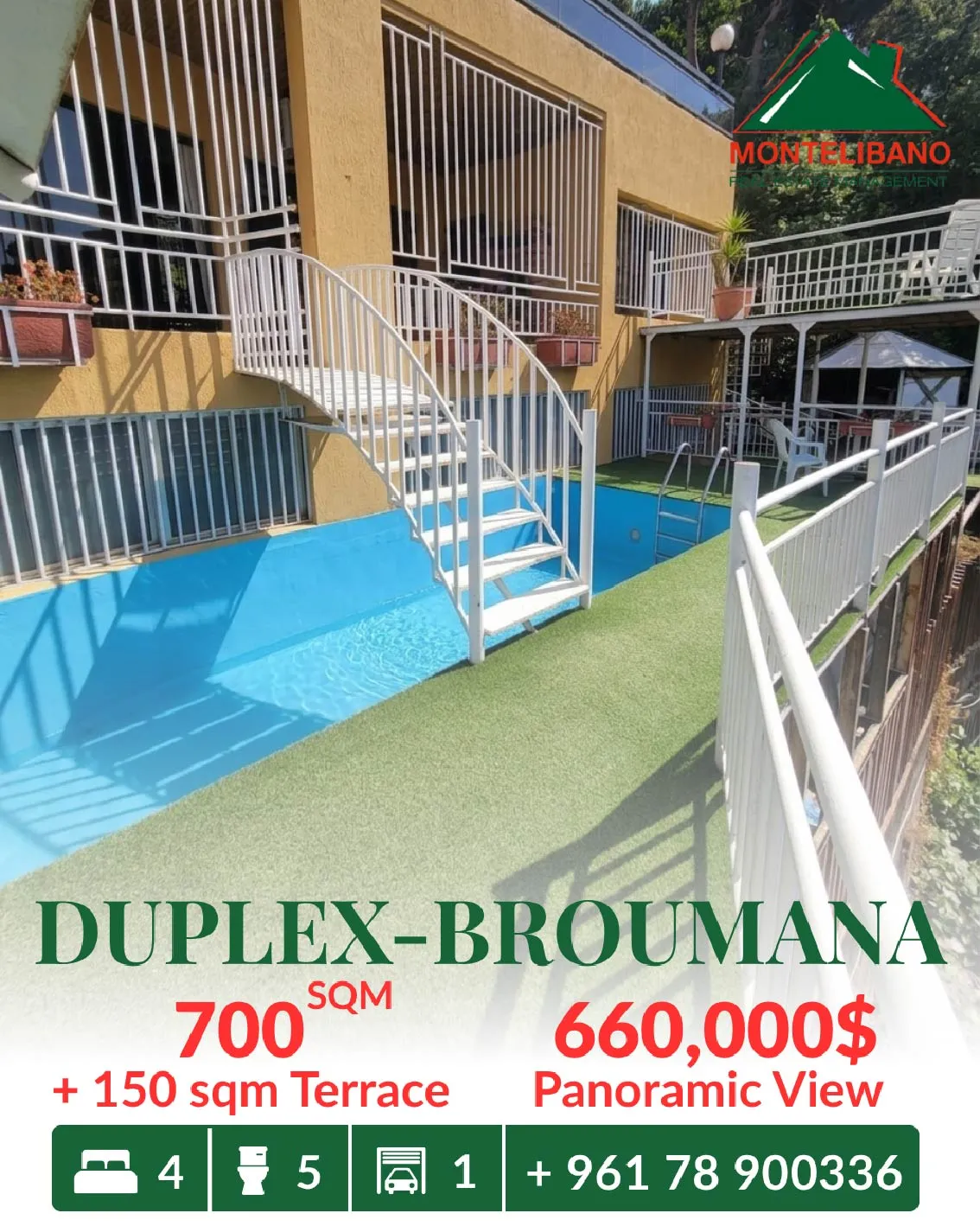 Duplex for sale in Broummana