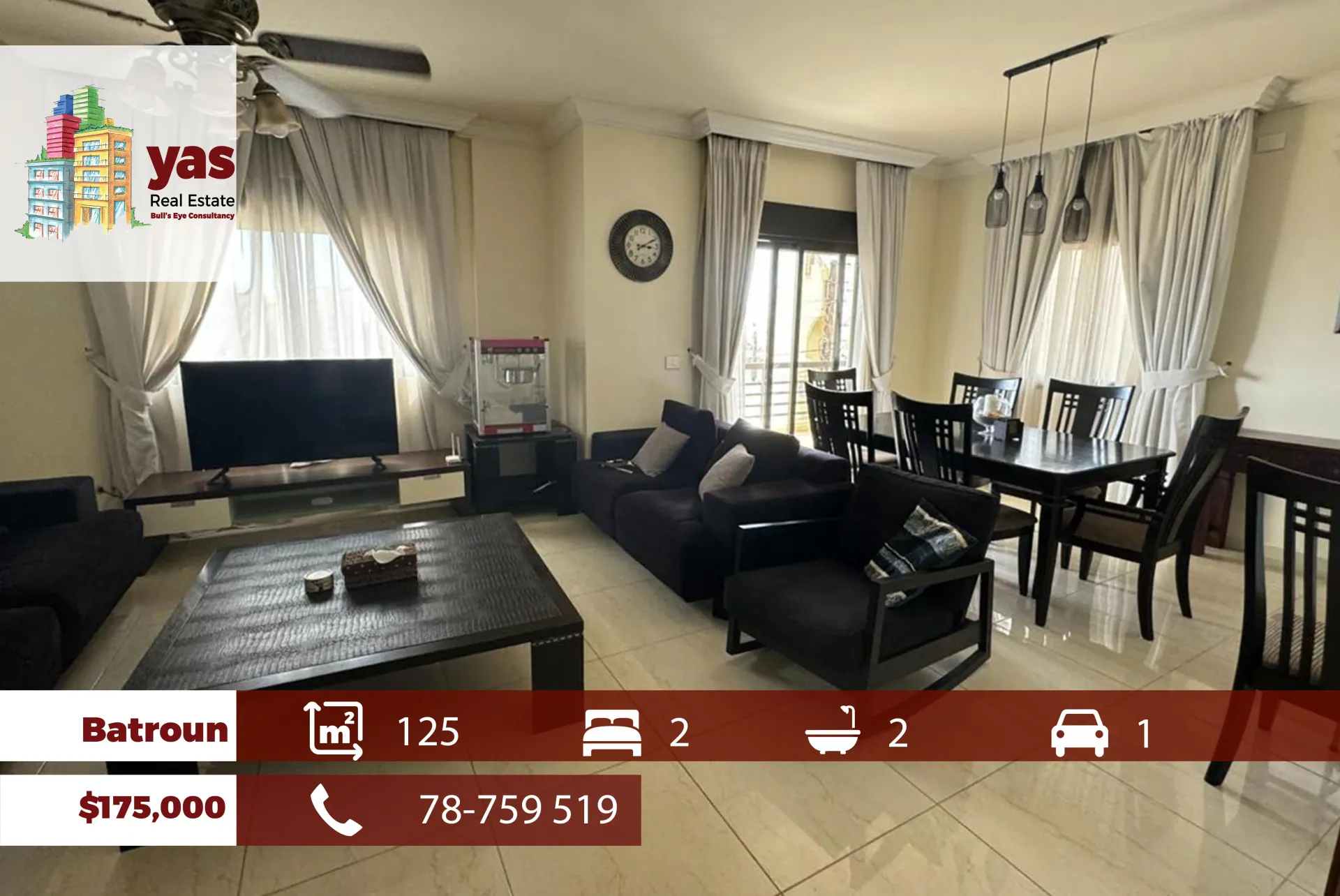 Apartment for Sale in Batroun - 2 bed, 2 bath