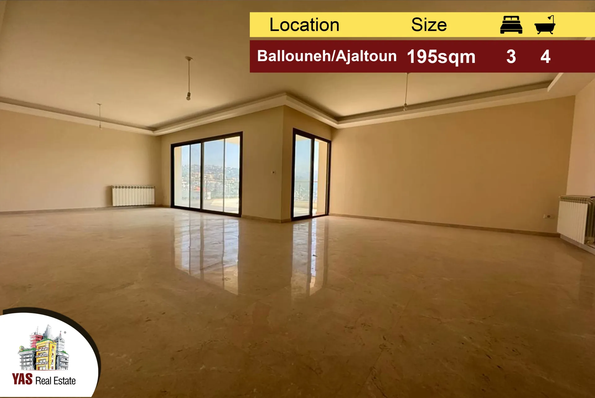 Apartment for Sale in Ballouneh - 3 bed, 4 bath