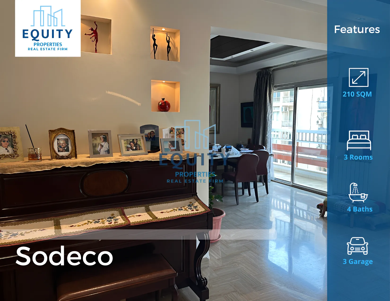 Apartment for Sale in Sodeco, Beirut, Lebanon - 3 bed, 4 bath
