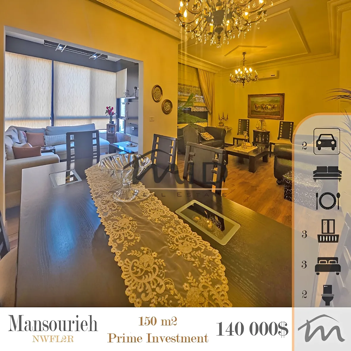 Apartment for sale in Mansourieh, lebanon - 3 bed, 2.0 bath